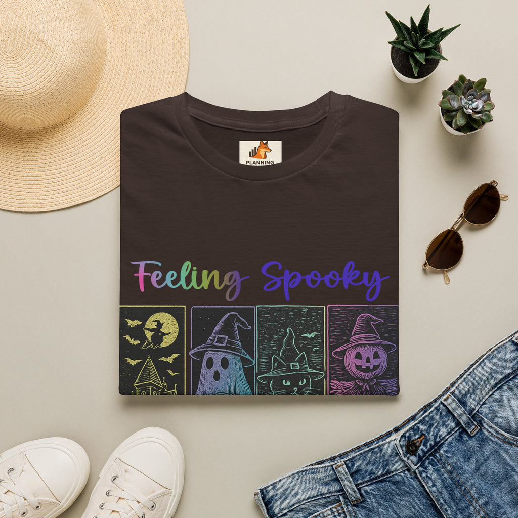 Feeling Spooky Halloween T-Shirt — Cute Ghost & Pumpkin Graphic