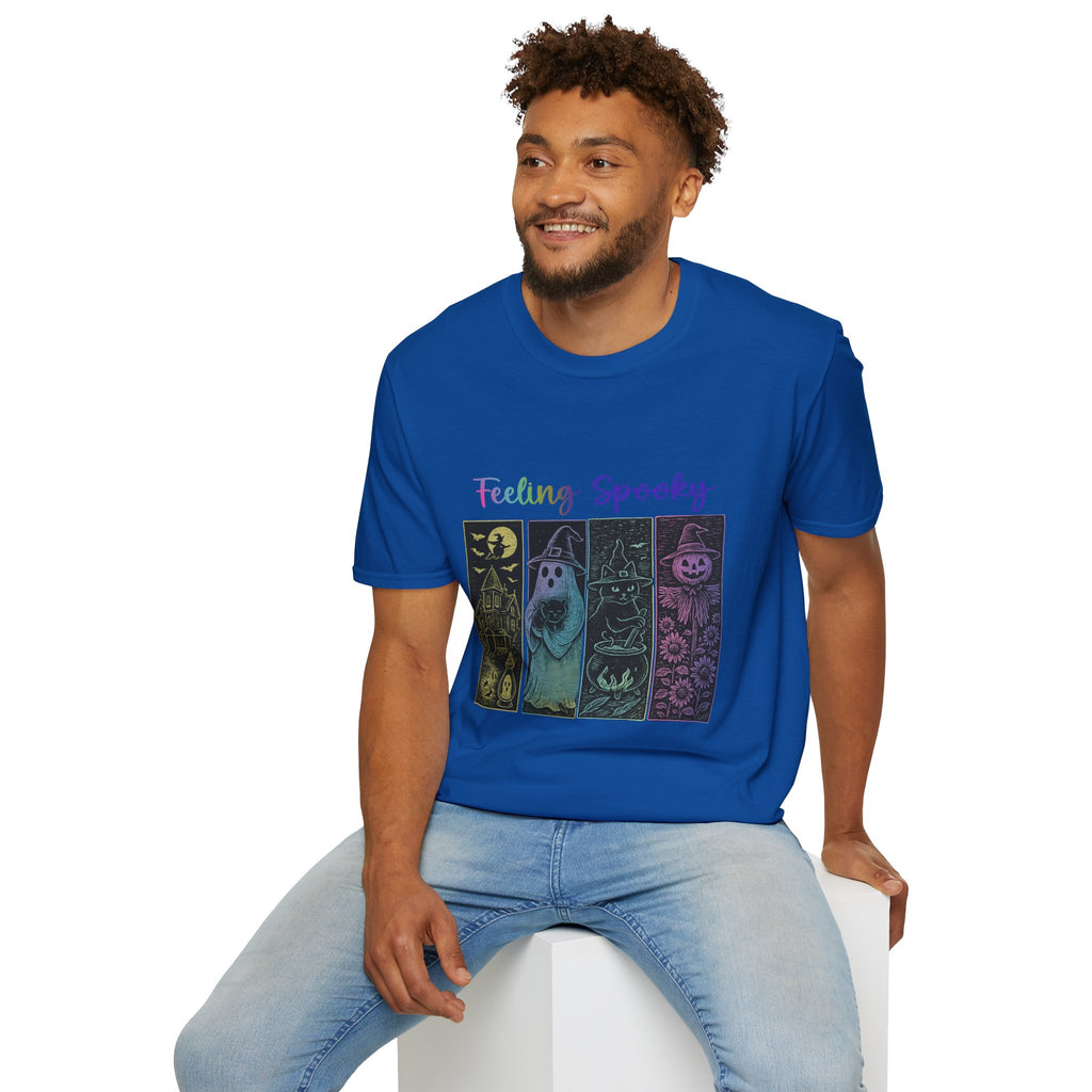 Feeling Spooky Halloween T-Shirt — Cute Ghost, Witch & Pumpkin Design