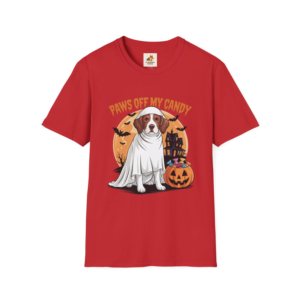 Halloween Dog T‑Shirt — "Paws Off My Candy" Ghost Beagle Costume Tee
