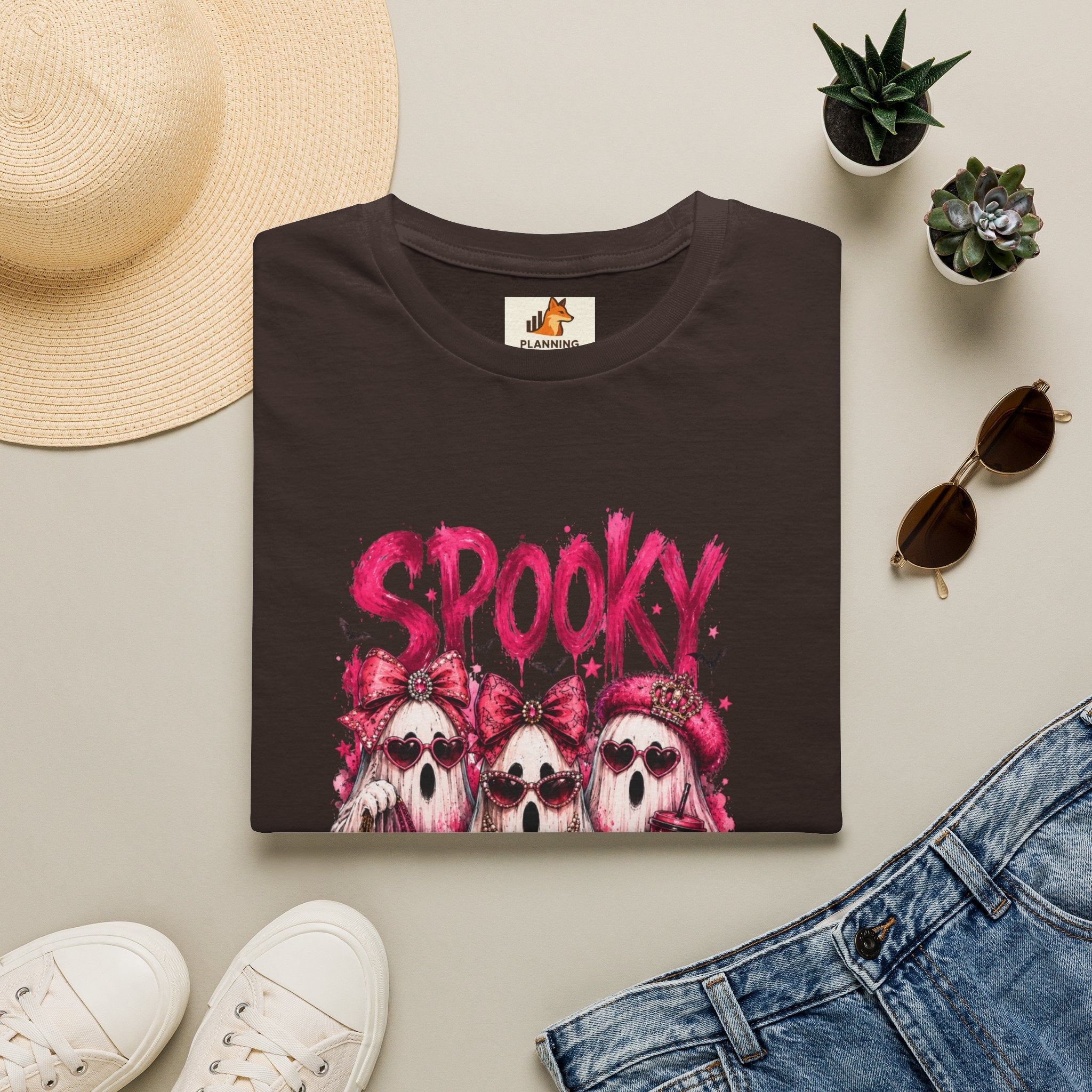 Spooky Pink Skull Trio T-Shirt