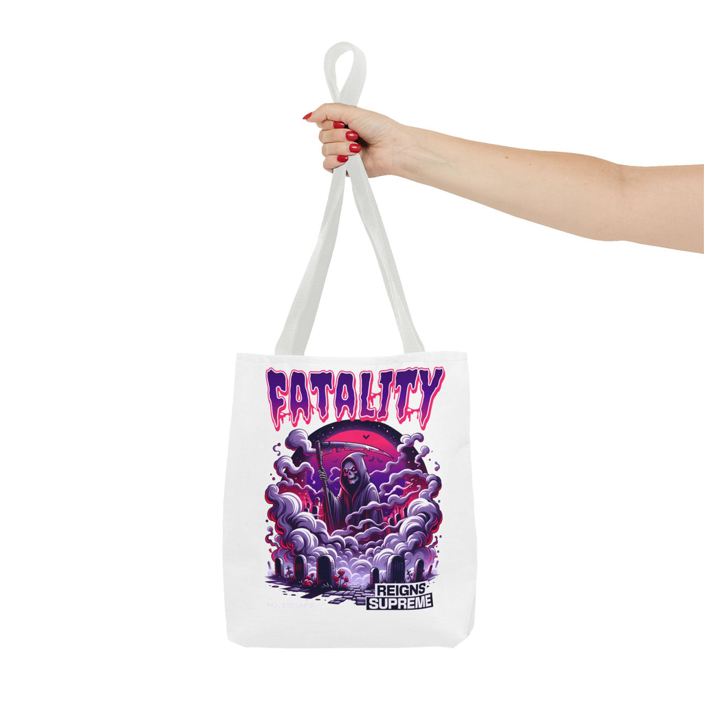 Fatality Grim Reaper Tote Bag — Gothic Graphic Tote for Gamers & Horror Fans