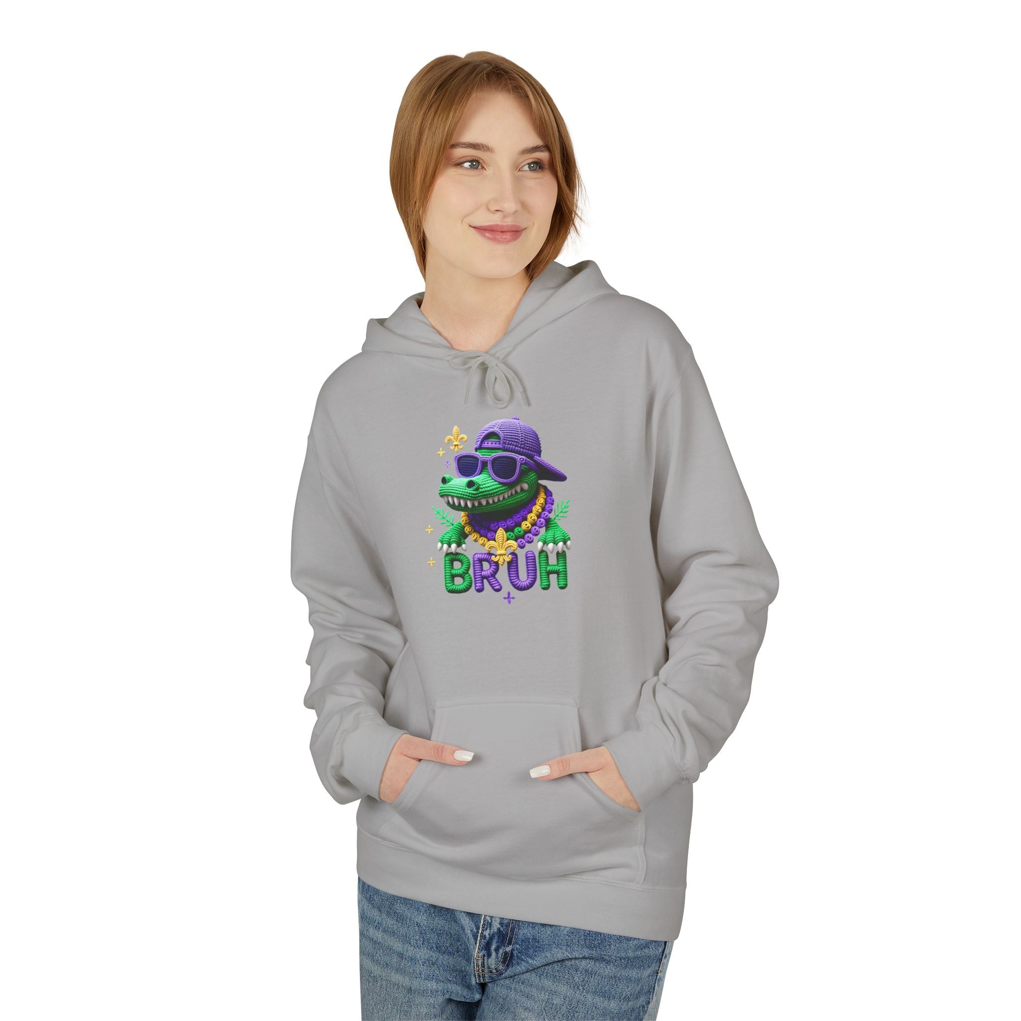 Mardi Gras Louisiana Fleur-de-Lis Hoodie — Bruh Gator Graphic