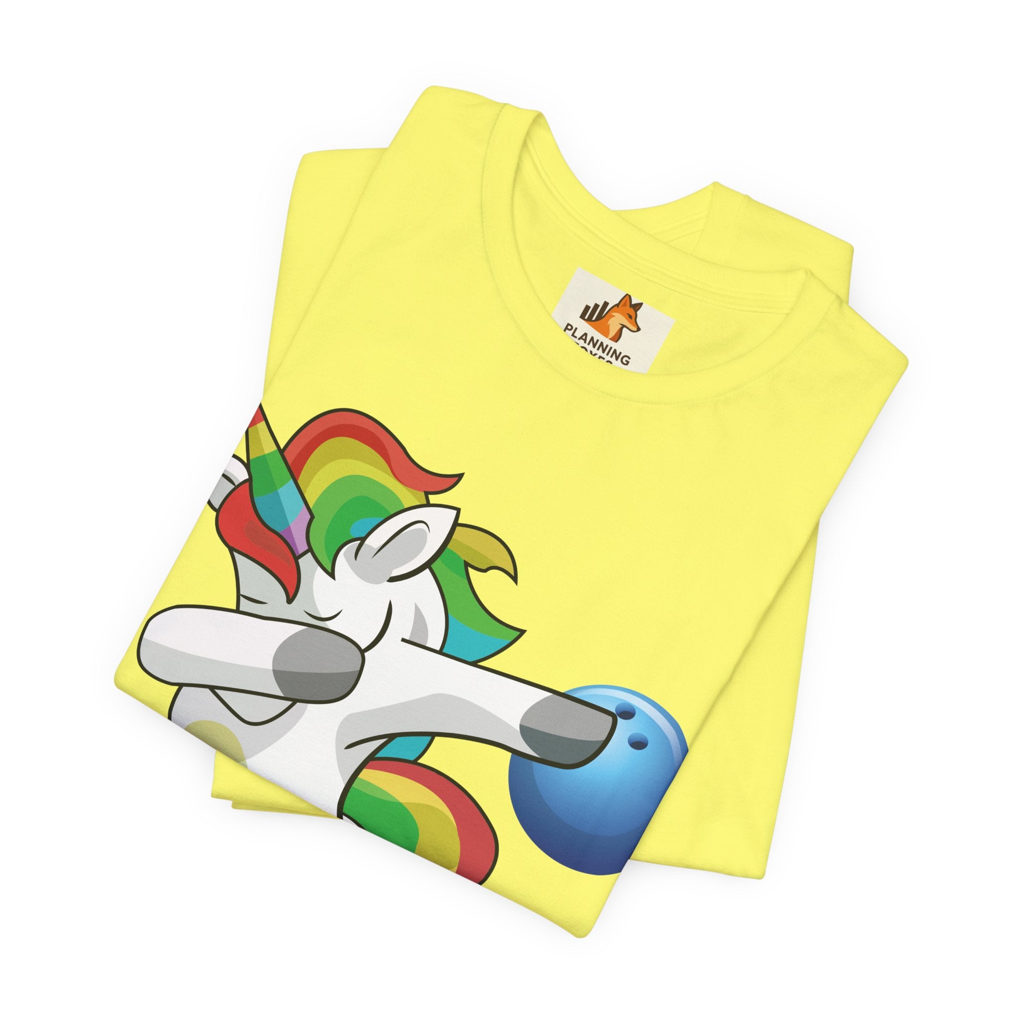 Dabbing Rainbow Unicorn Bowling T‑Shirt