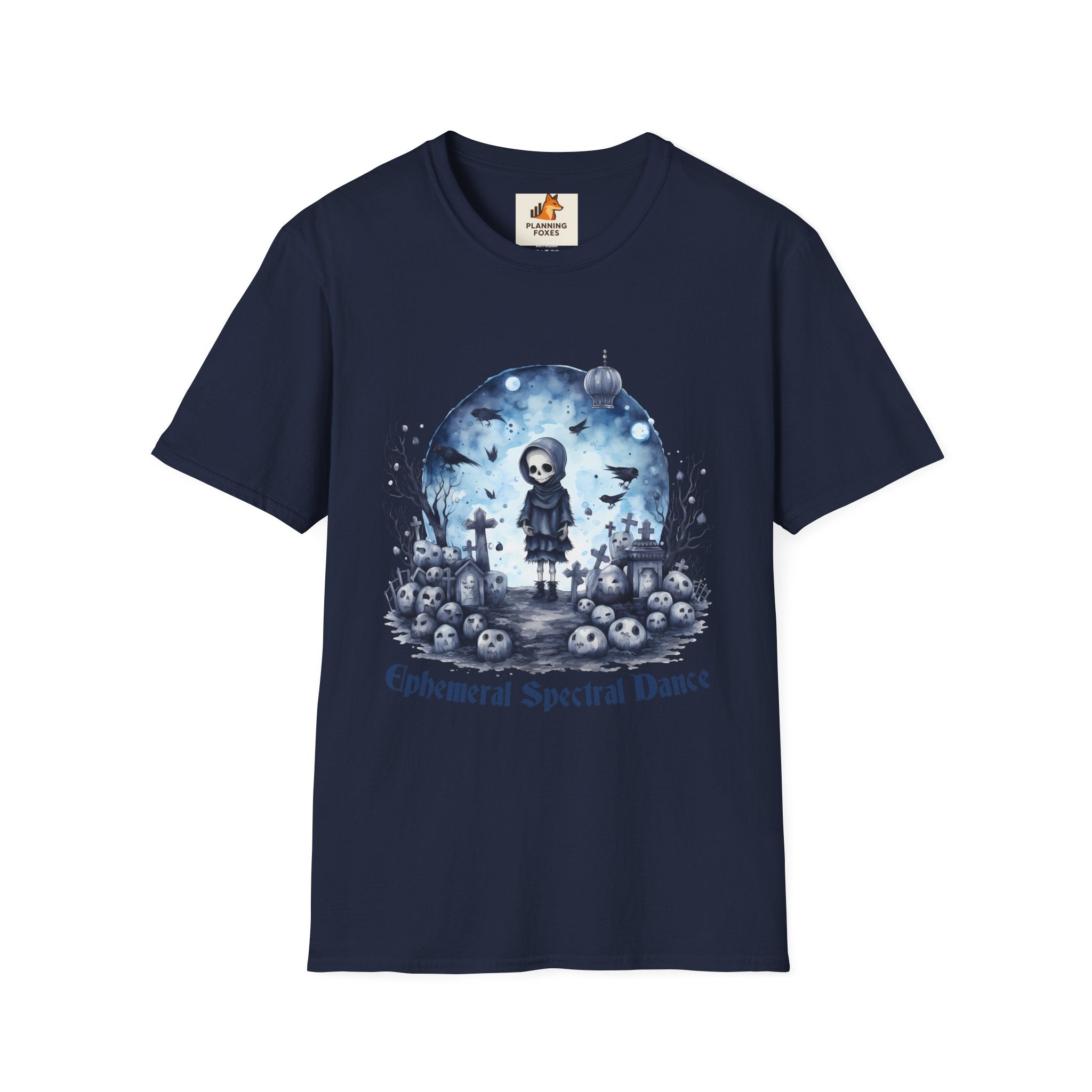 T-Shirt — Gothic Cute Grim Reaper Design (“Ephemeral Spectral Dance”)