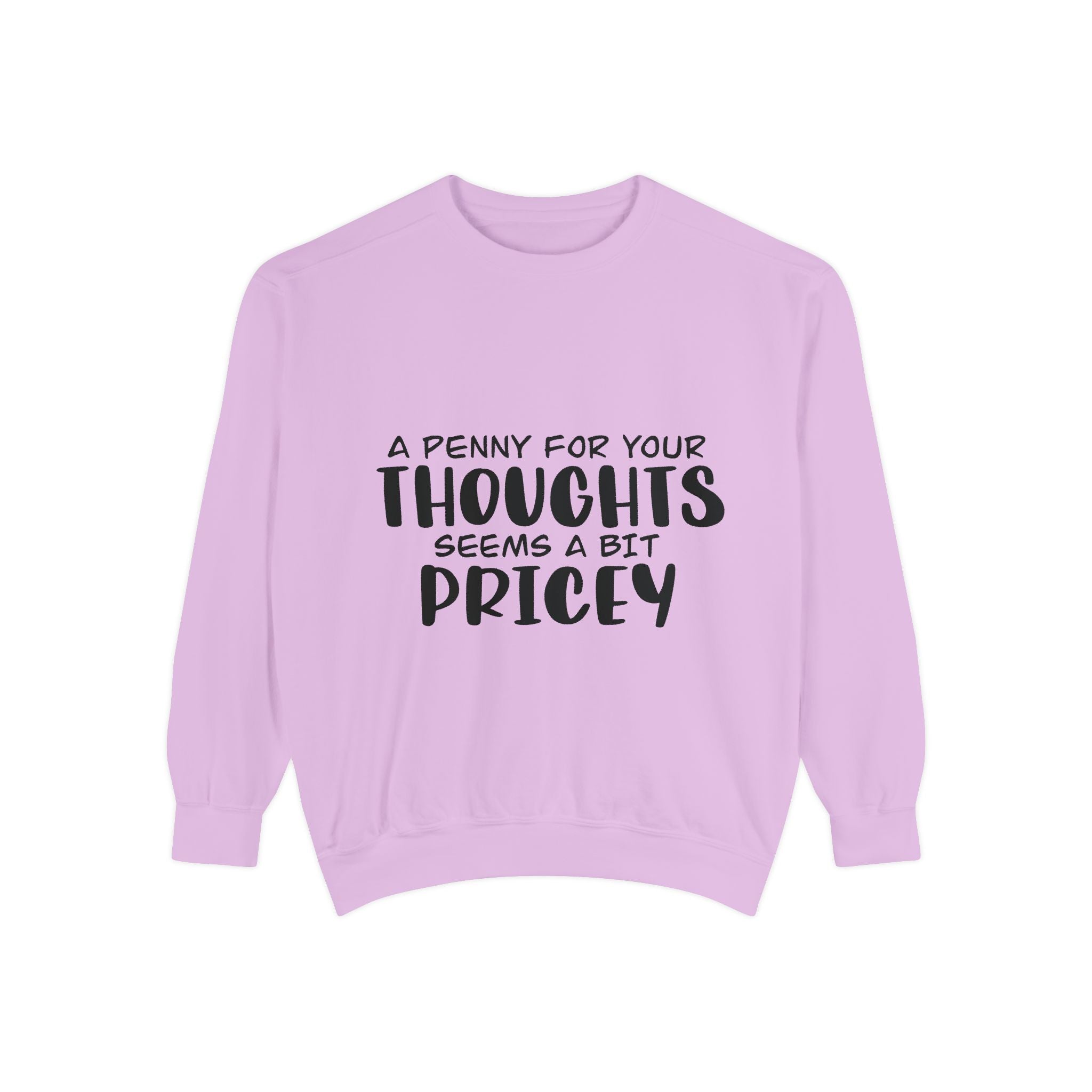 Sweatshirt — “A Penny For Your Thoughts Seems A Bit Pricey” Funny Quote Crewneck