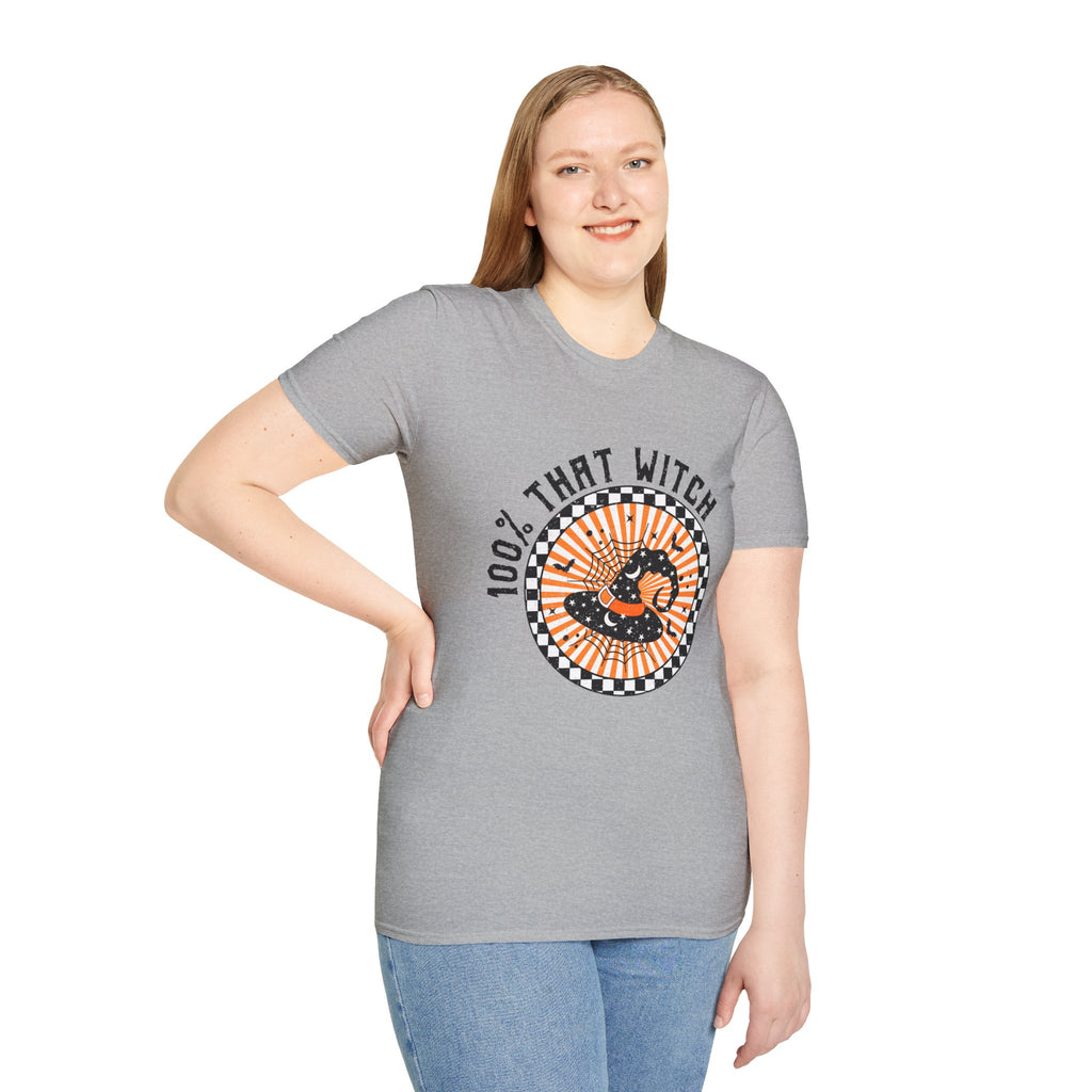 100% That Witch T-Shirt — Retro Halloween Witch Graphic Tee
