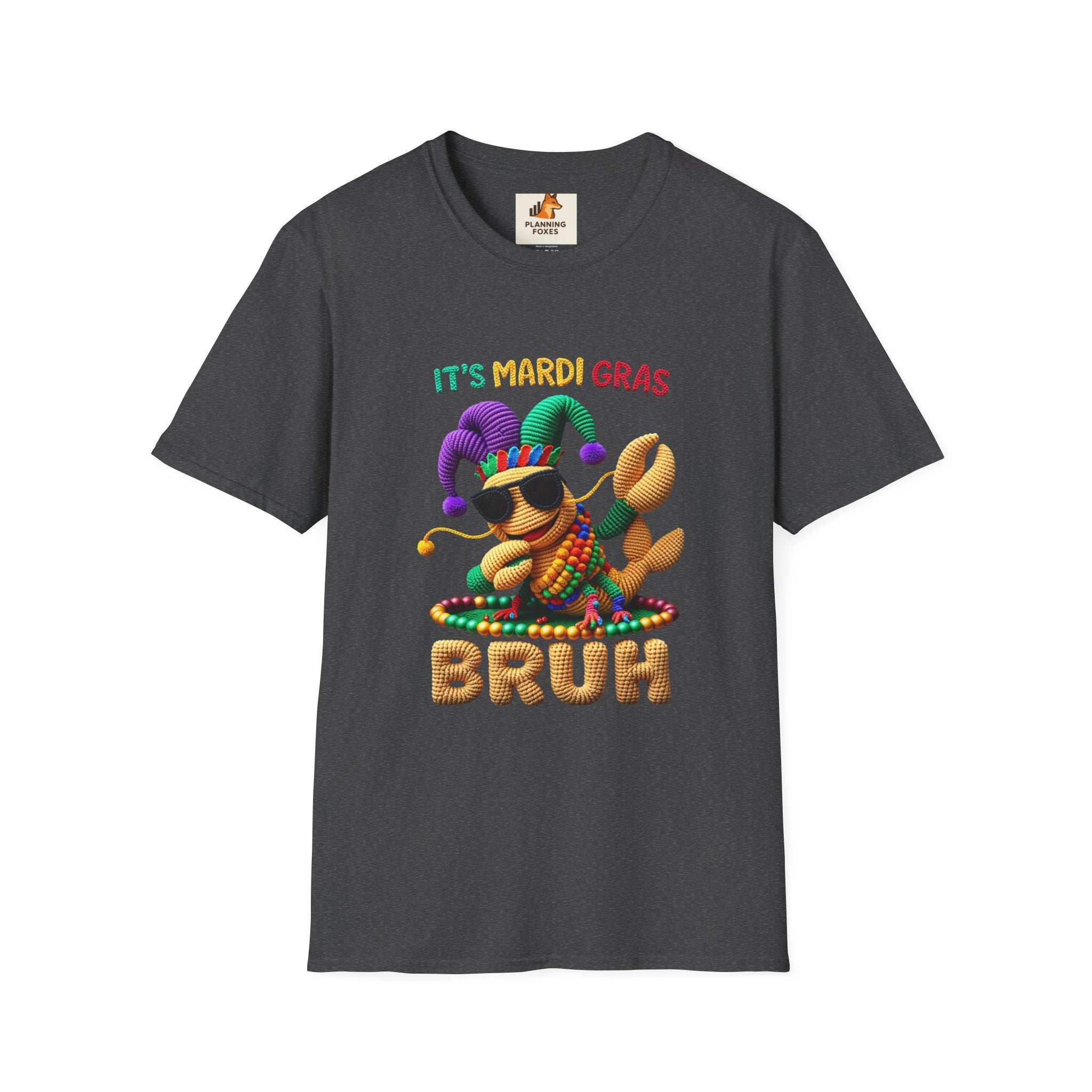 Mardi Gras Crab T-Shirt – "It's Mardi Gras Bruh" Party Tee