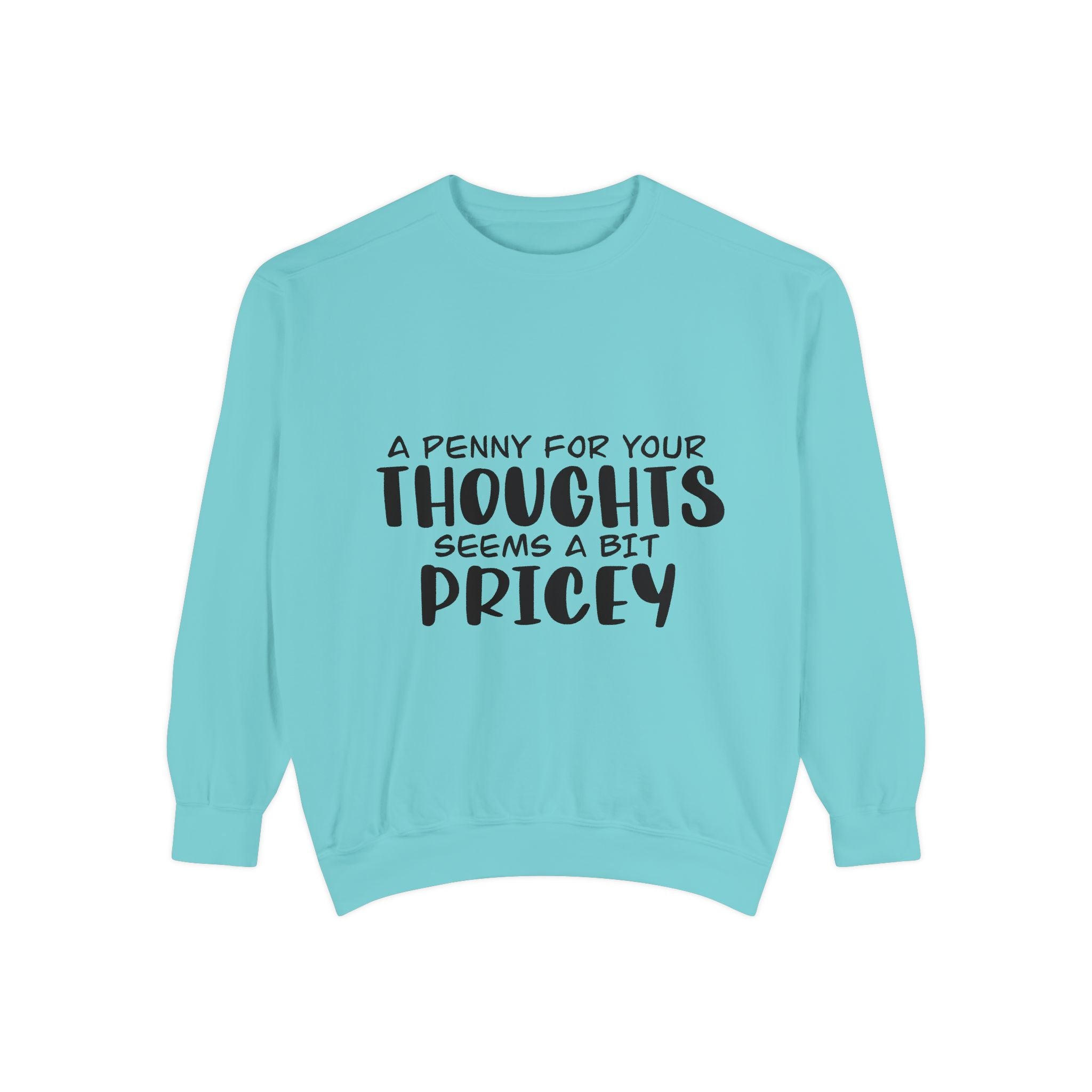 Sweatshirt — “A Penny For Your Thoughts Seems A Bit Pricey” Funny Quote Crewneck