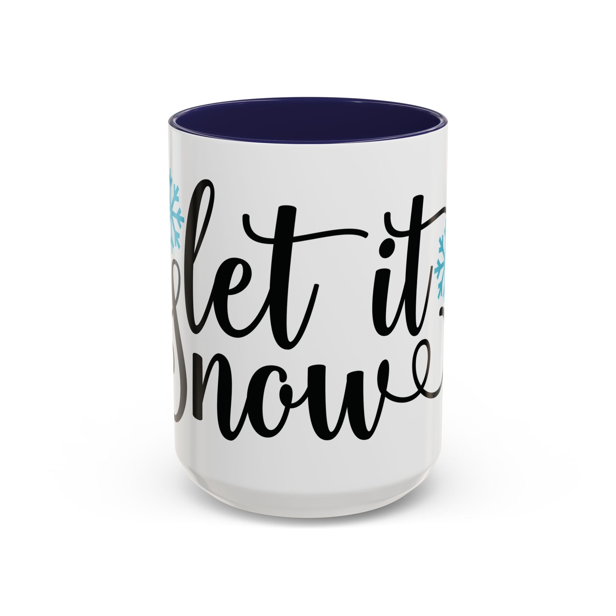 Let It Snow Accent Coffee Mug — Winter Holiday Snowflake Coffee Cup (11/15oz)