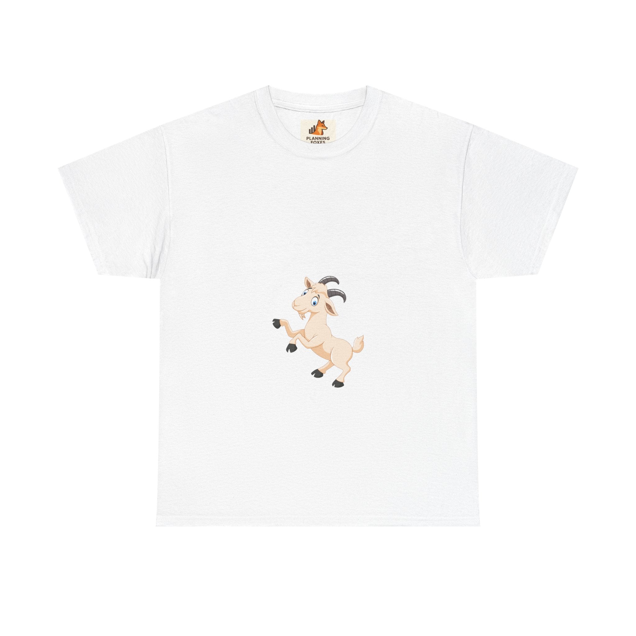 Cute Cartoon Goat Graphic Tee — Playful Farm Animal Shirt