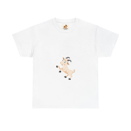 Cute Cartoon Goat Graphic Tee — Playful Farm Animal Shirt