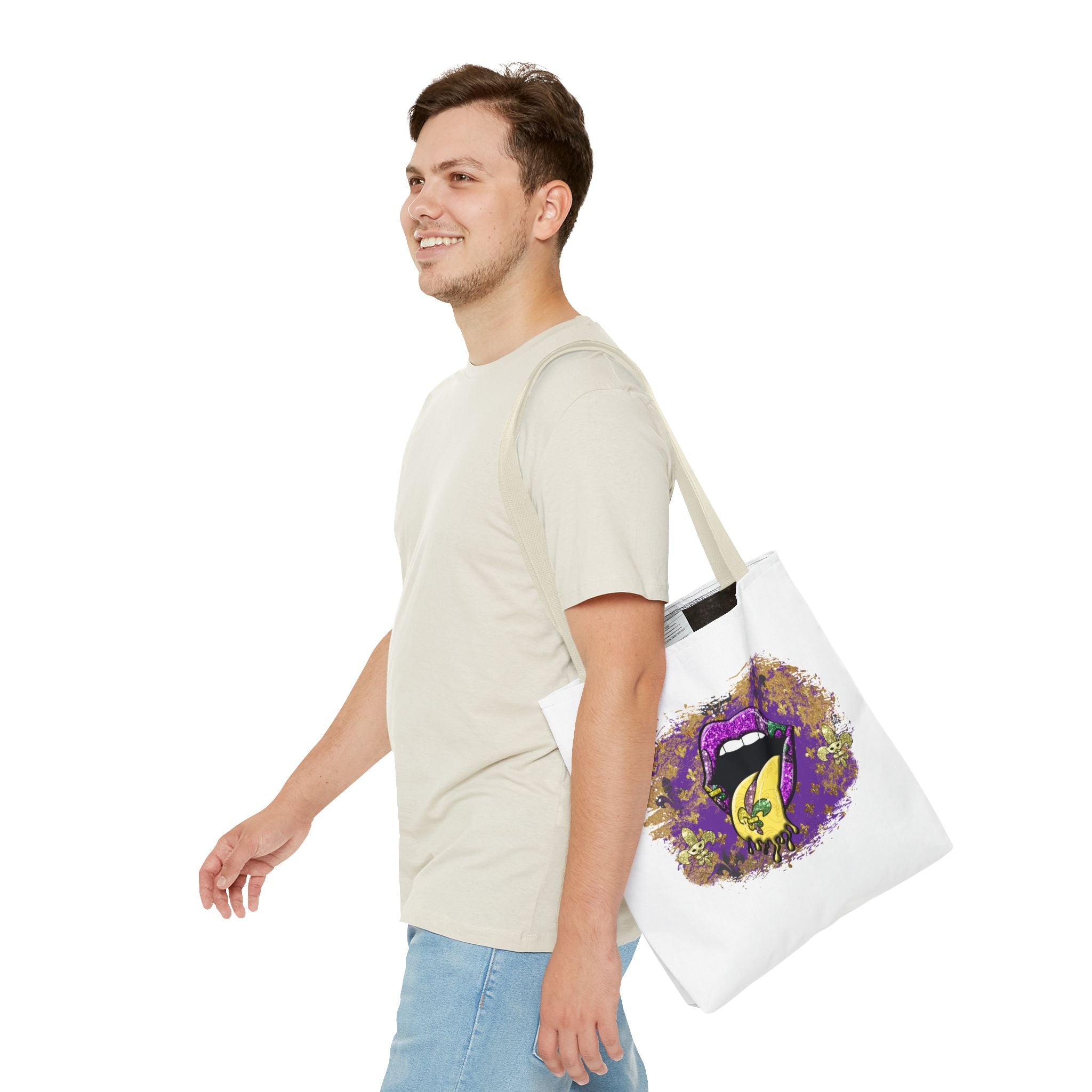 Graphic Tote Bag — Mardi Gras Tongue Pop Art