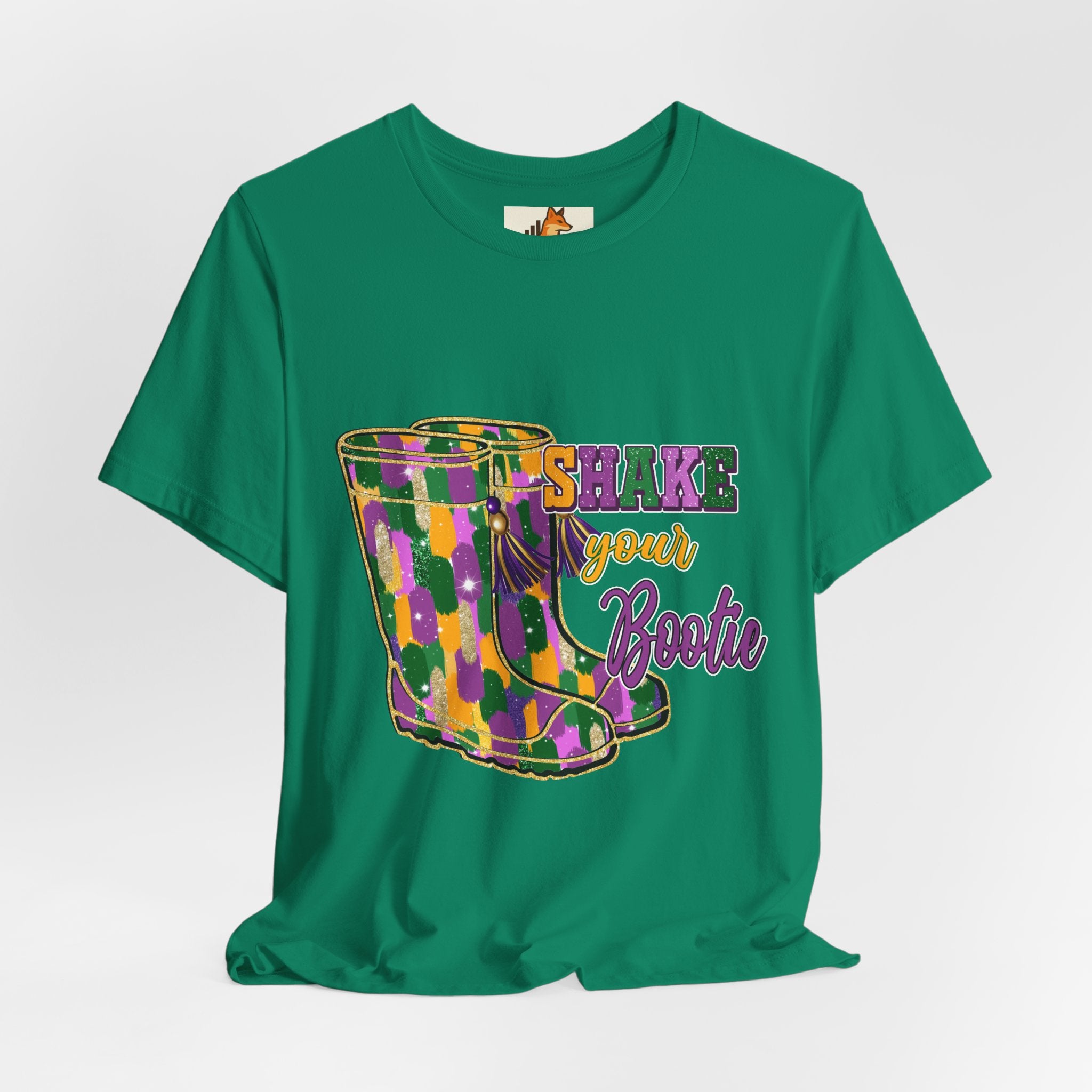 Mardi Gras 'Shake Your Bootie' T‑Shirt — Louisiana Fleur‑de‑Lis Tee