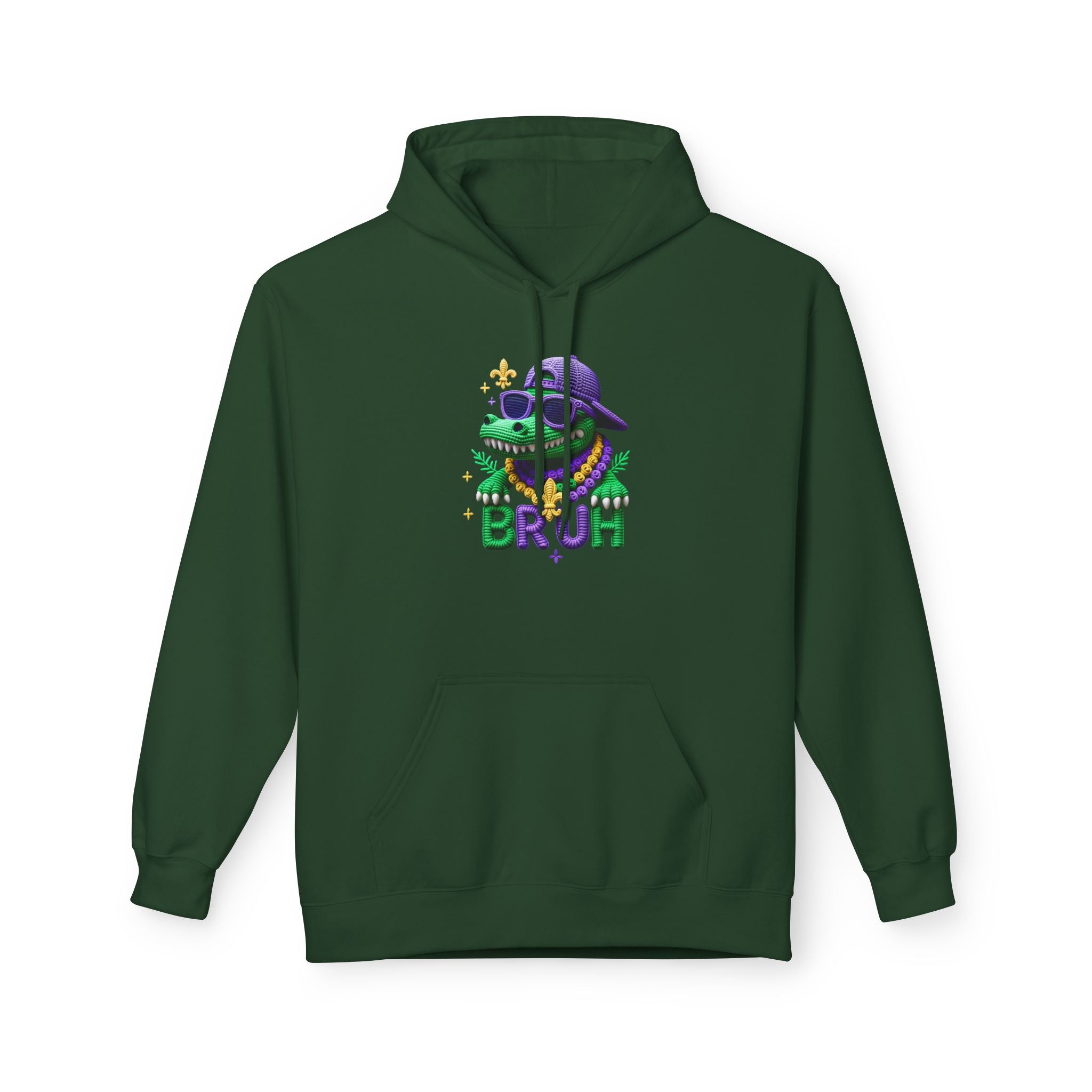 Mardi Gras Louisiana Fleur-de-Lis Hoodie — Bruh Gator Graphic