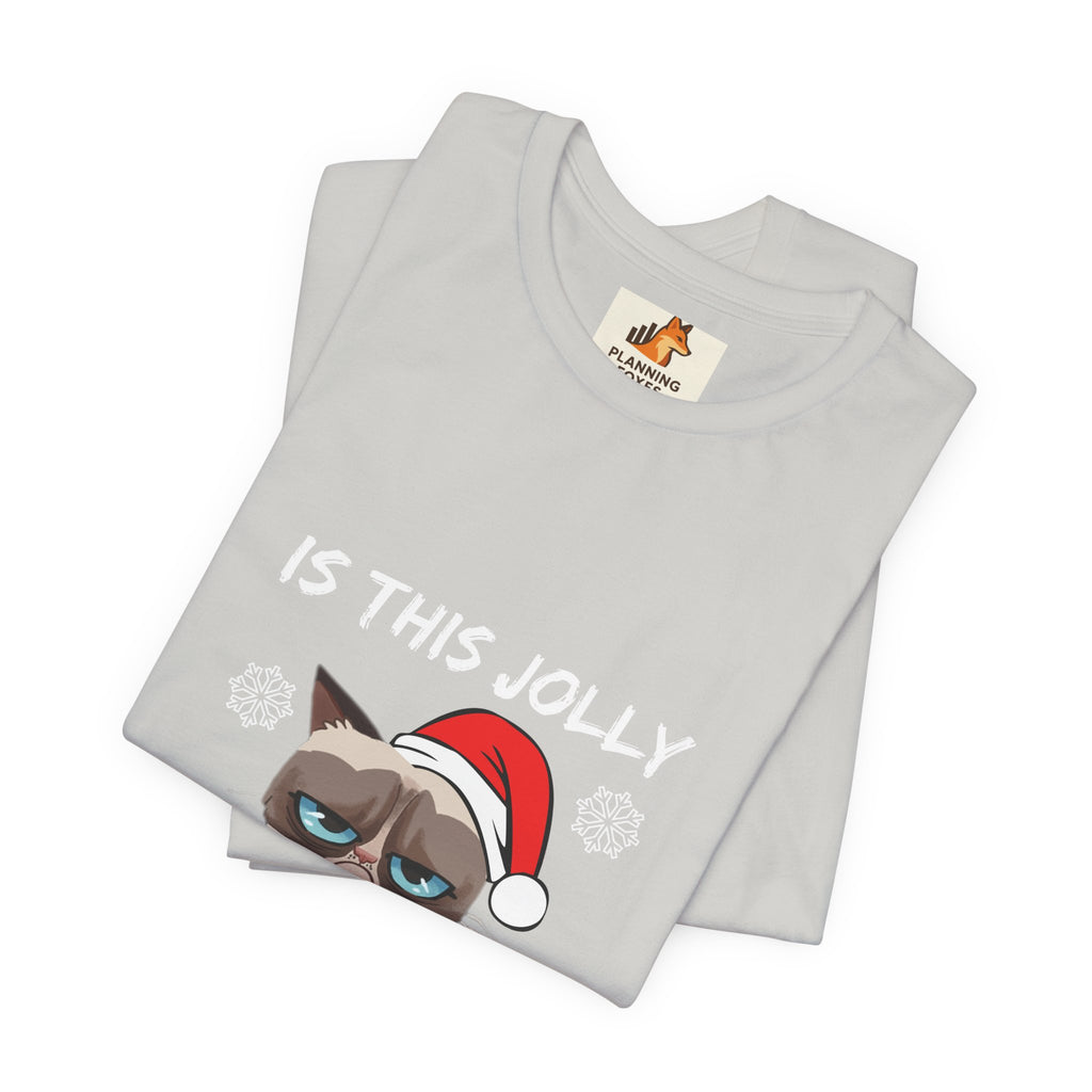 Grumpy Cat Santa Tee — Funny Holiday Graphic T-Shirt ('Is This Enough?')