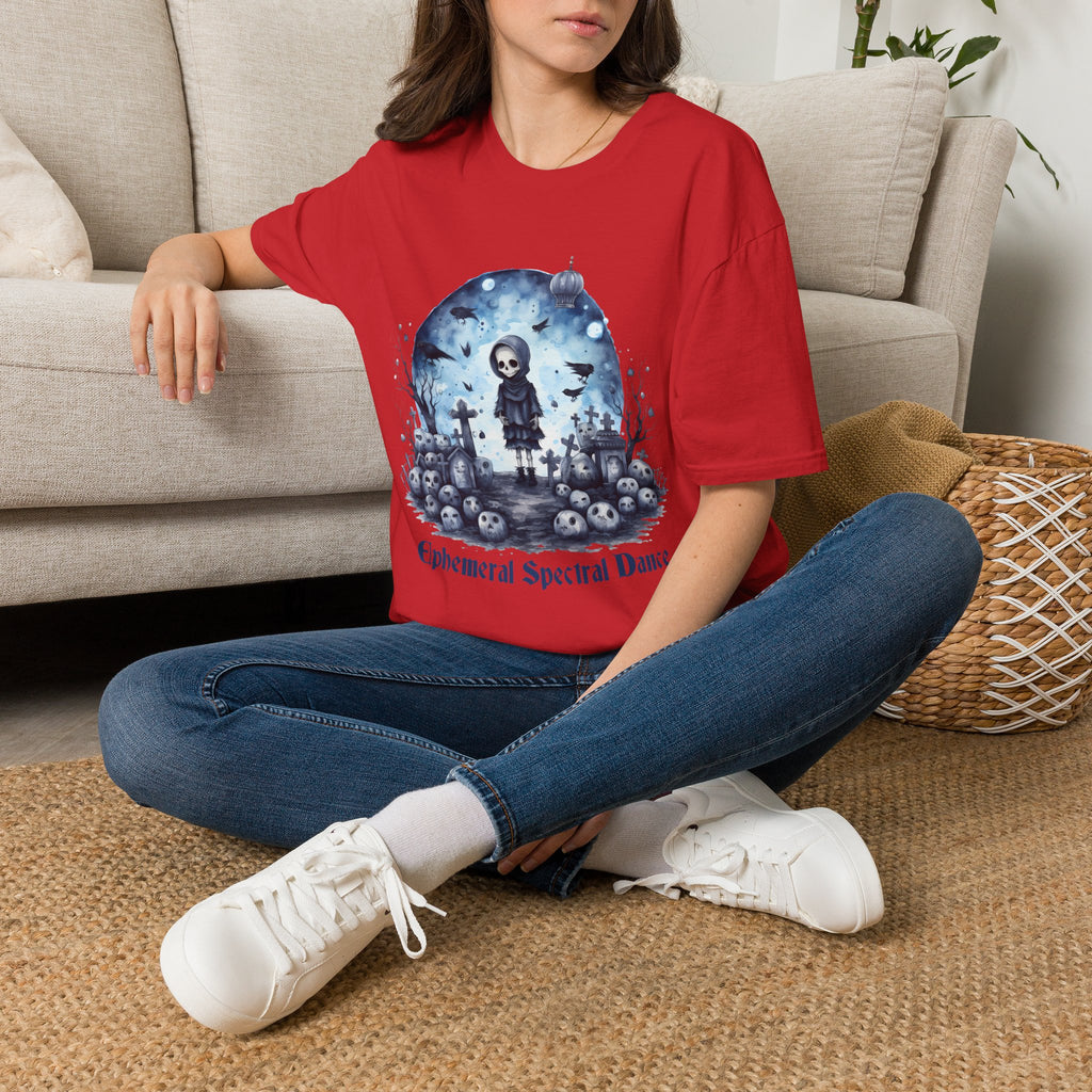 T-Shirt — Gothic Cute Grim Reaper Design (“Ephemeral Spectral Dance”)