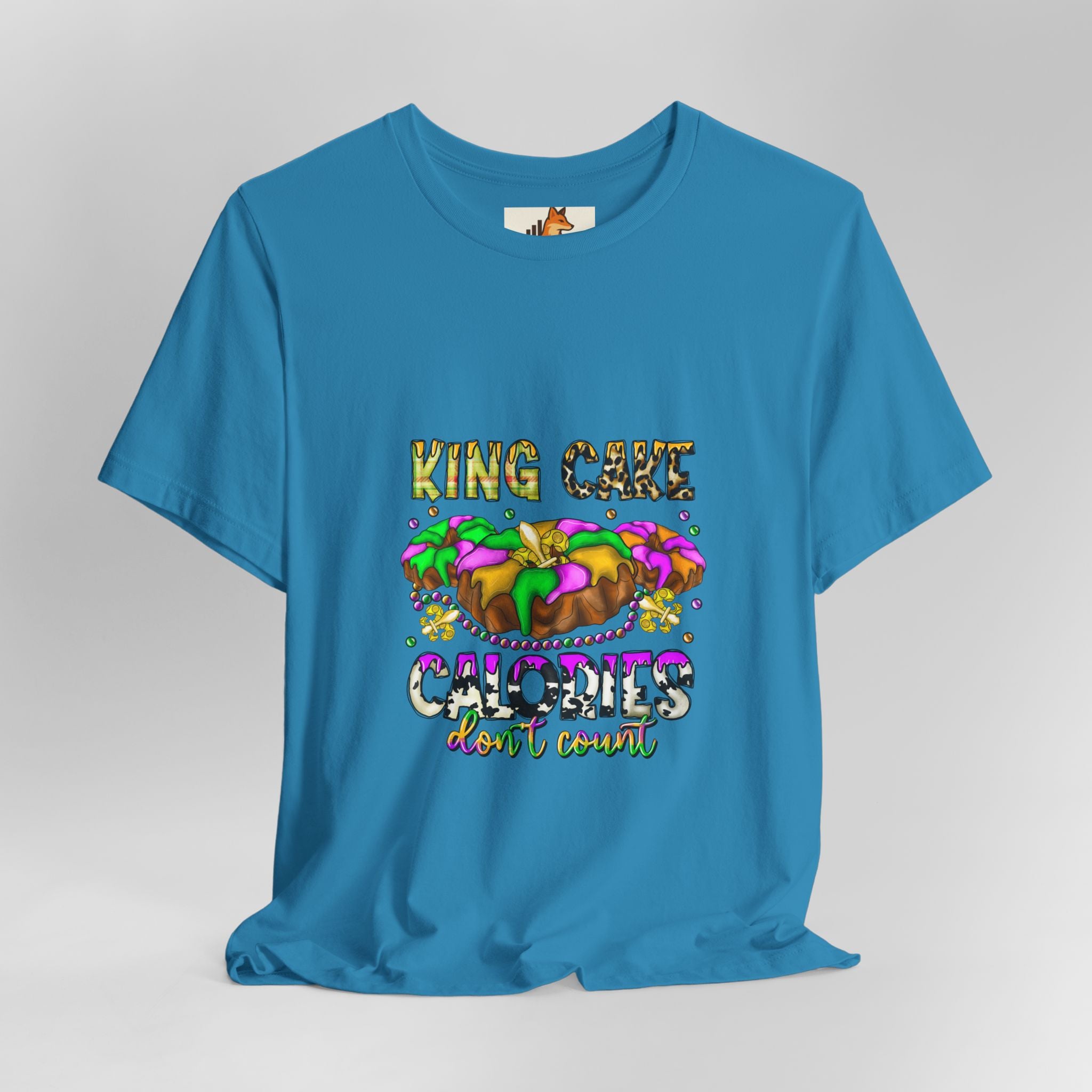 King Cake Calories Tee — Mardi Gras Louisiana Fleur-de-Lis Shirt