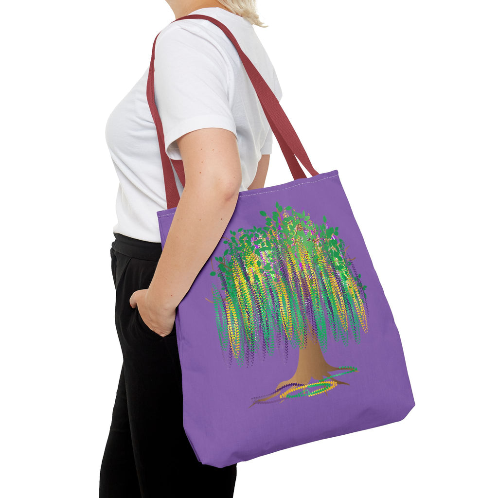 Mardi Gras Bead Tree Art Tote