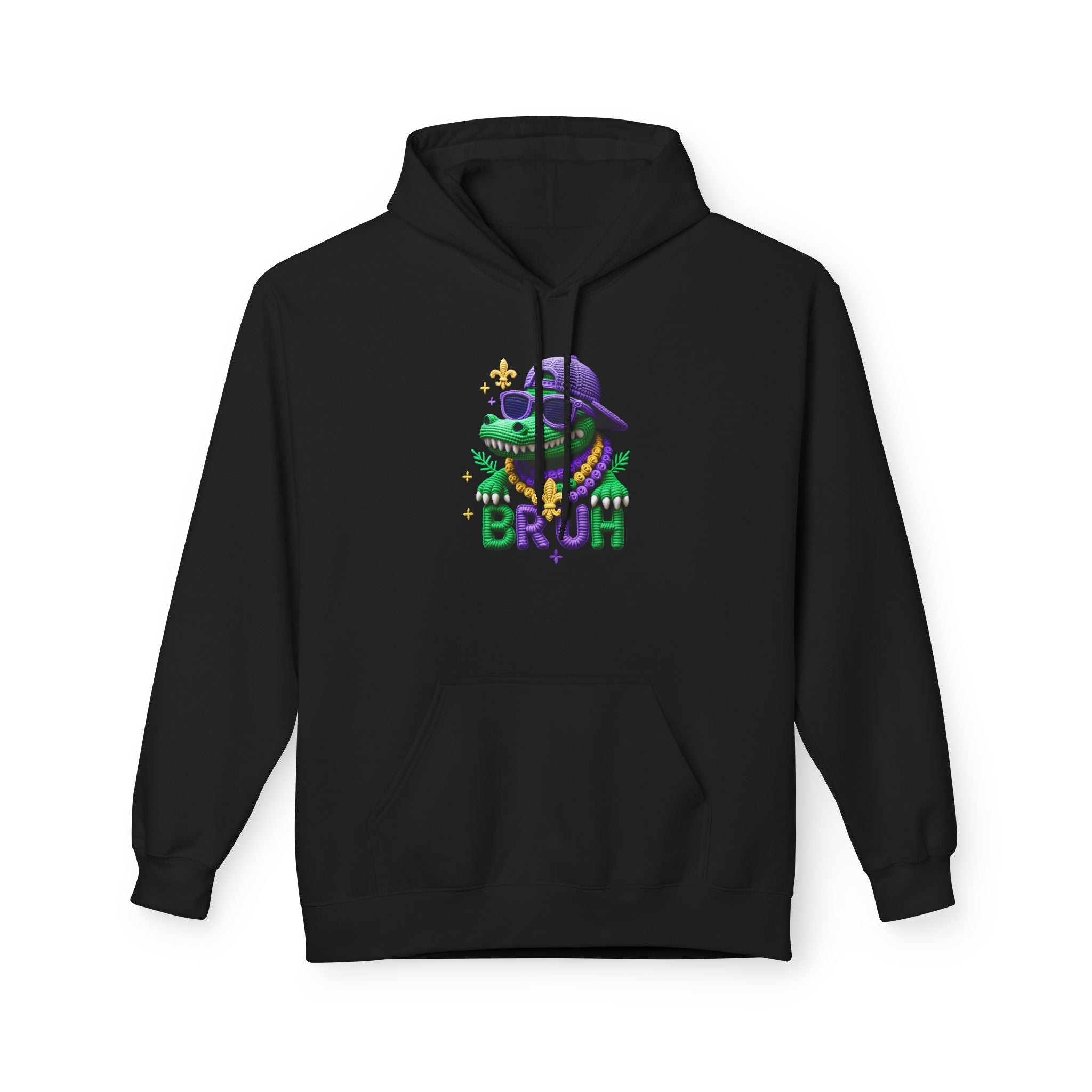 Mardi Gras Louisiana Fleur-de-Lis Hoodie — Bruh Gator Graphic
