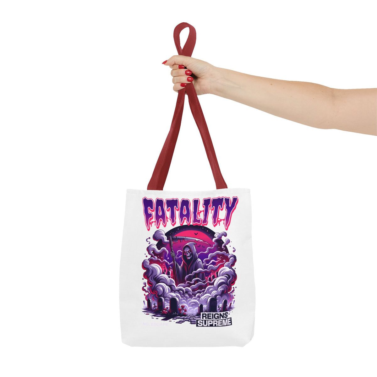Fatality Grim Reaper Tote Bag — Gothic Graphic Tote for Gamers & Horror Fans