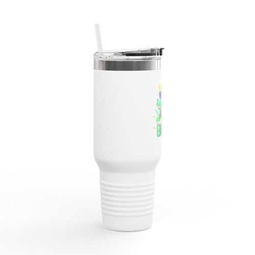 40oz Insulated Travel Mug – Cool Gator 'BRUH' Stainless Tumbler with Straw
