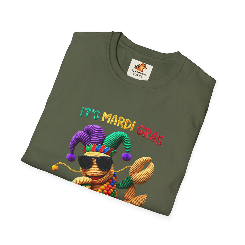 Mardi Gras Crab T-Shirt – "It's Mardi Gras Bruh" Party Tee