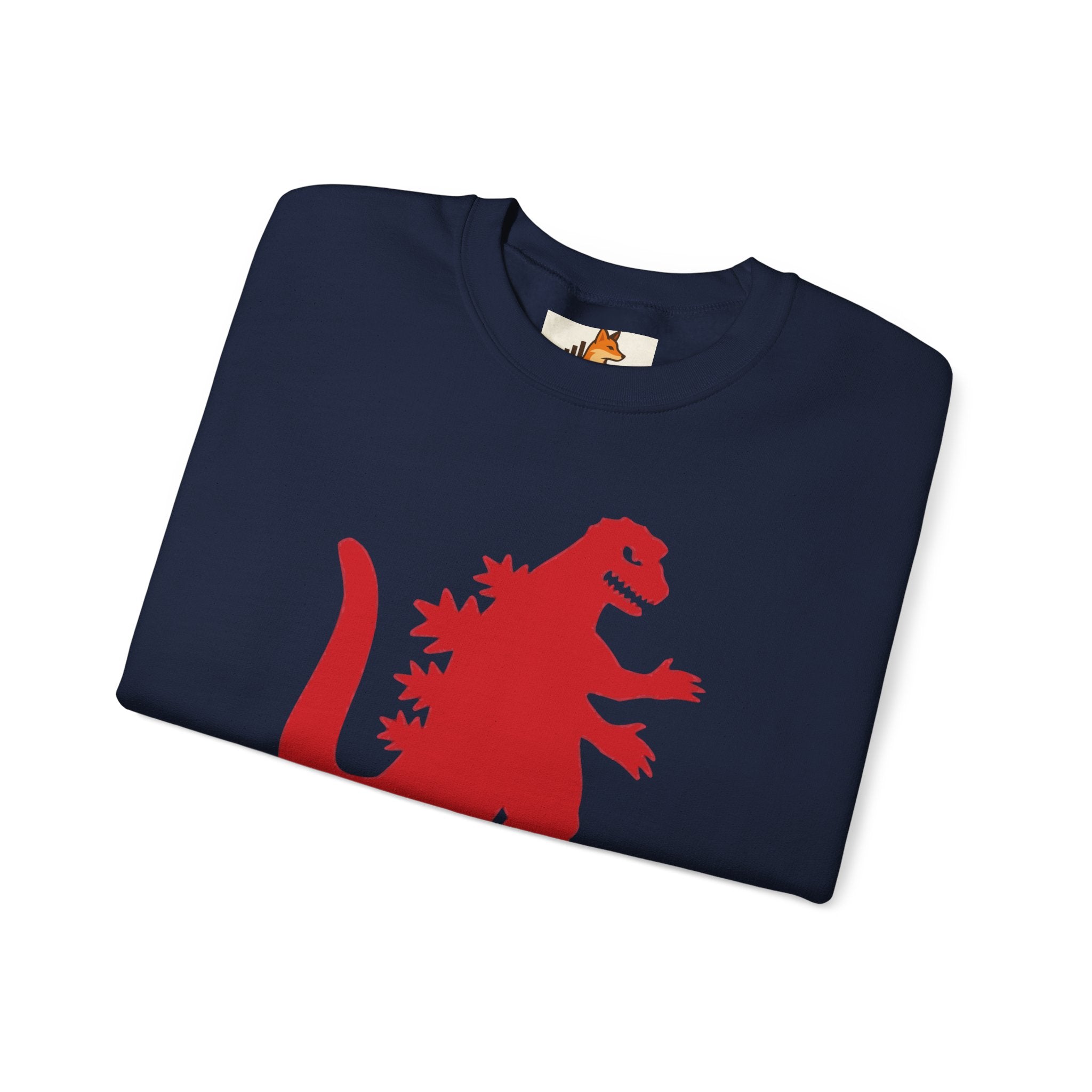 Red Godzilla Silhouette Crewneck Sweatshirt