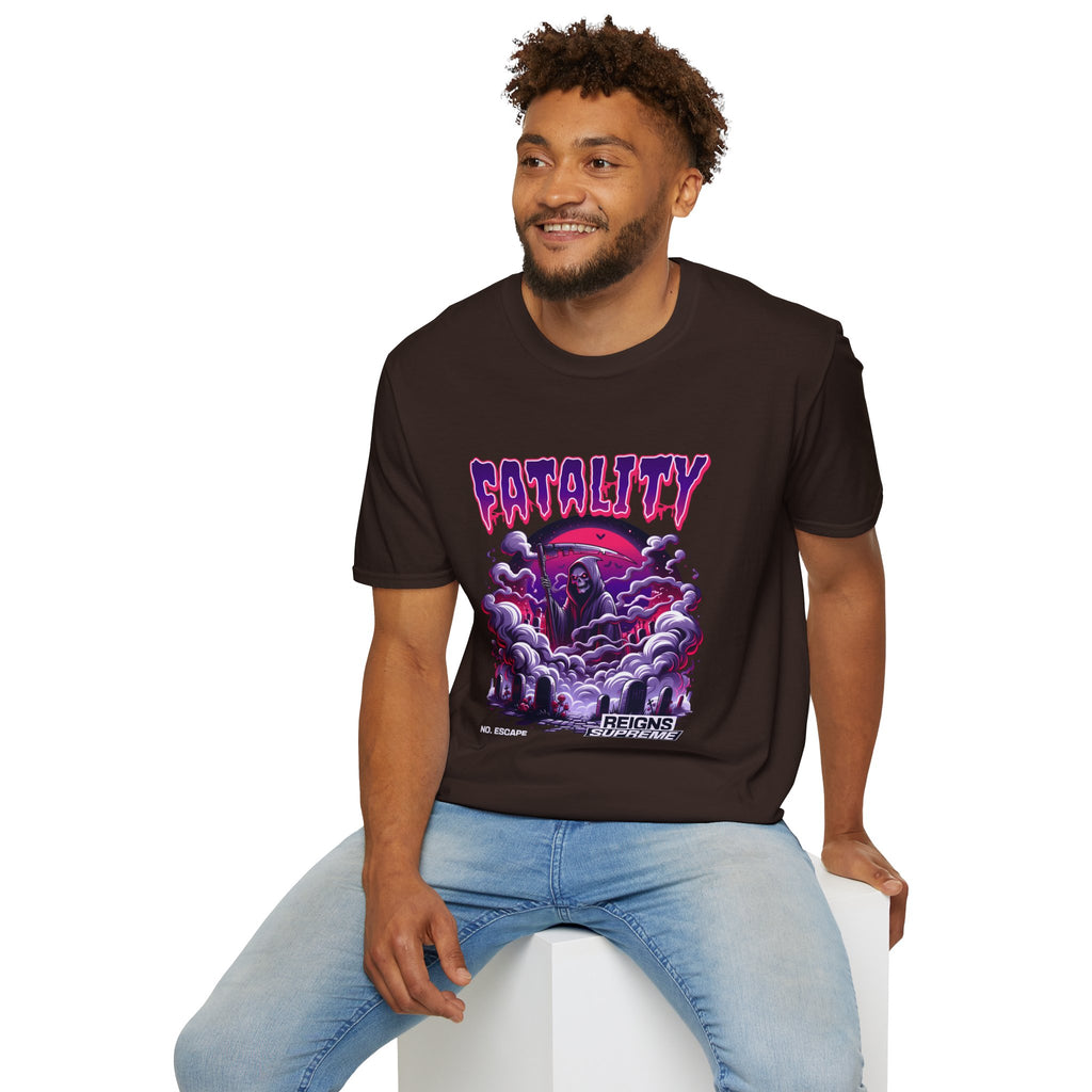 Fatality Graphic Tee — Grim Reaper Arcade Horror T-Shirt