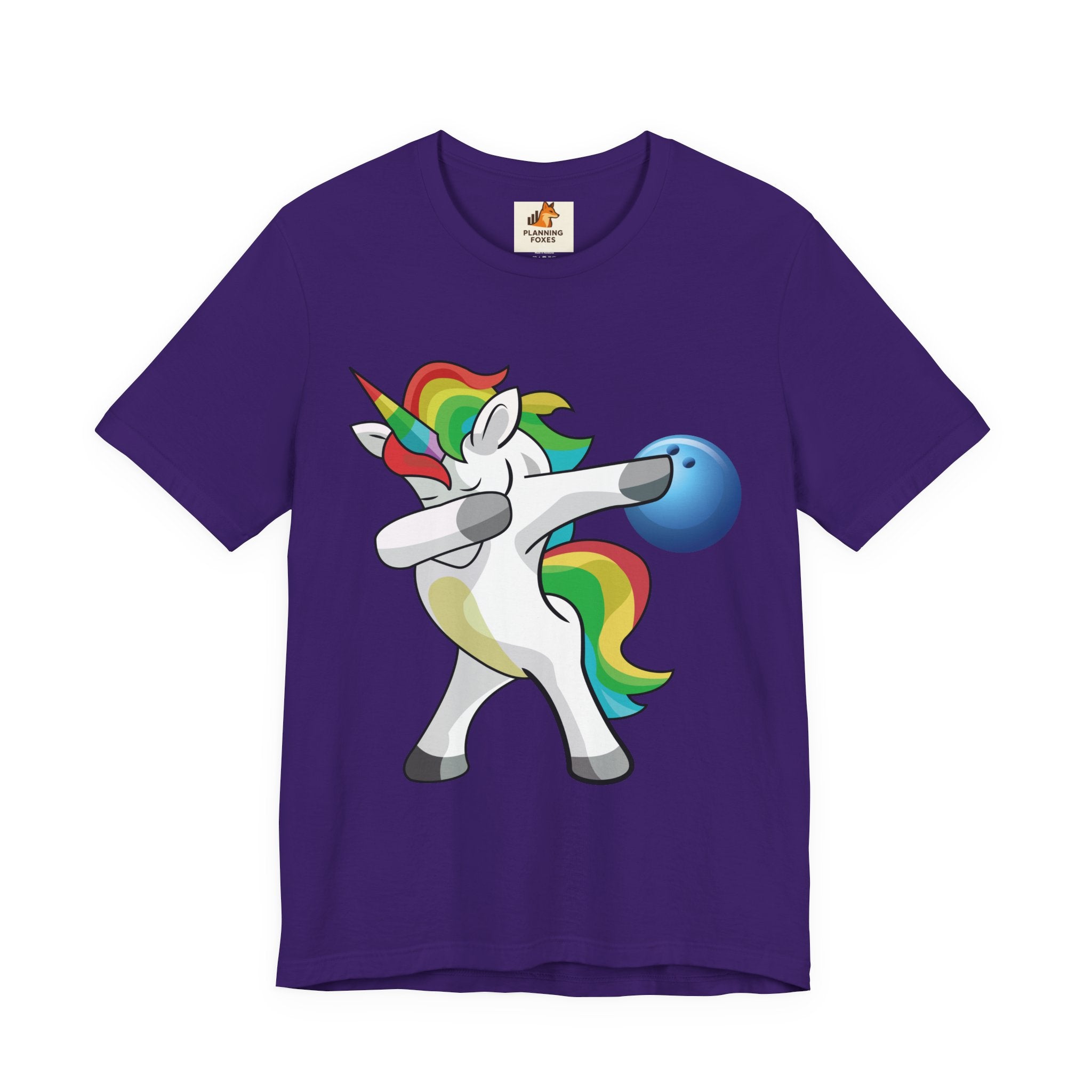 Dabbing Rainbow Unicorn Bowling T‑Shirt