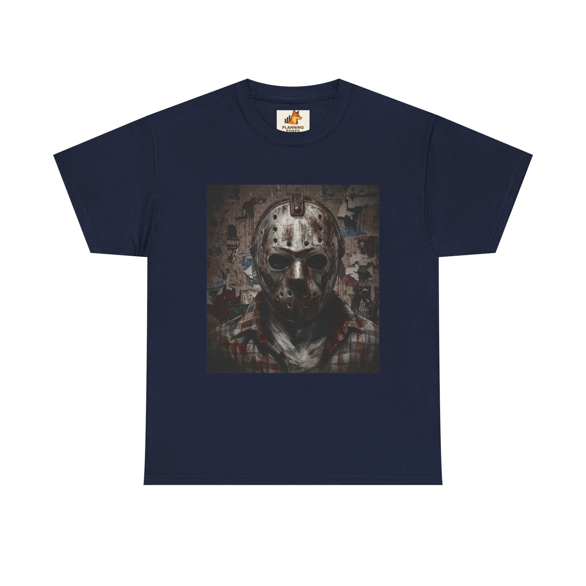 Hockey Mask Horror Tee — Retro Jason-Style Slasher Graphic Shirt
