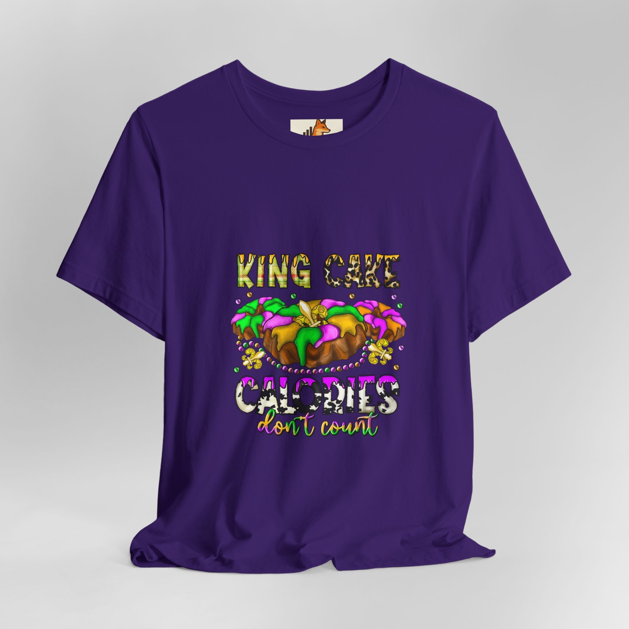 King Cake Calories Tee — Mardi Gras Louisiana Fleur-de-Lis Shirt
