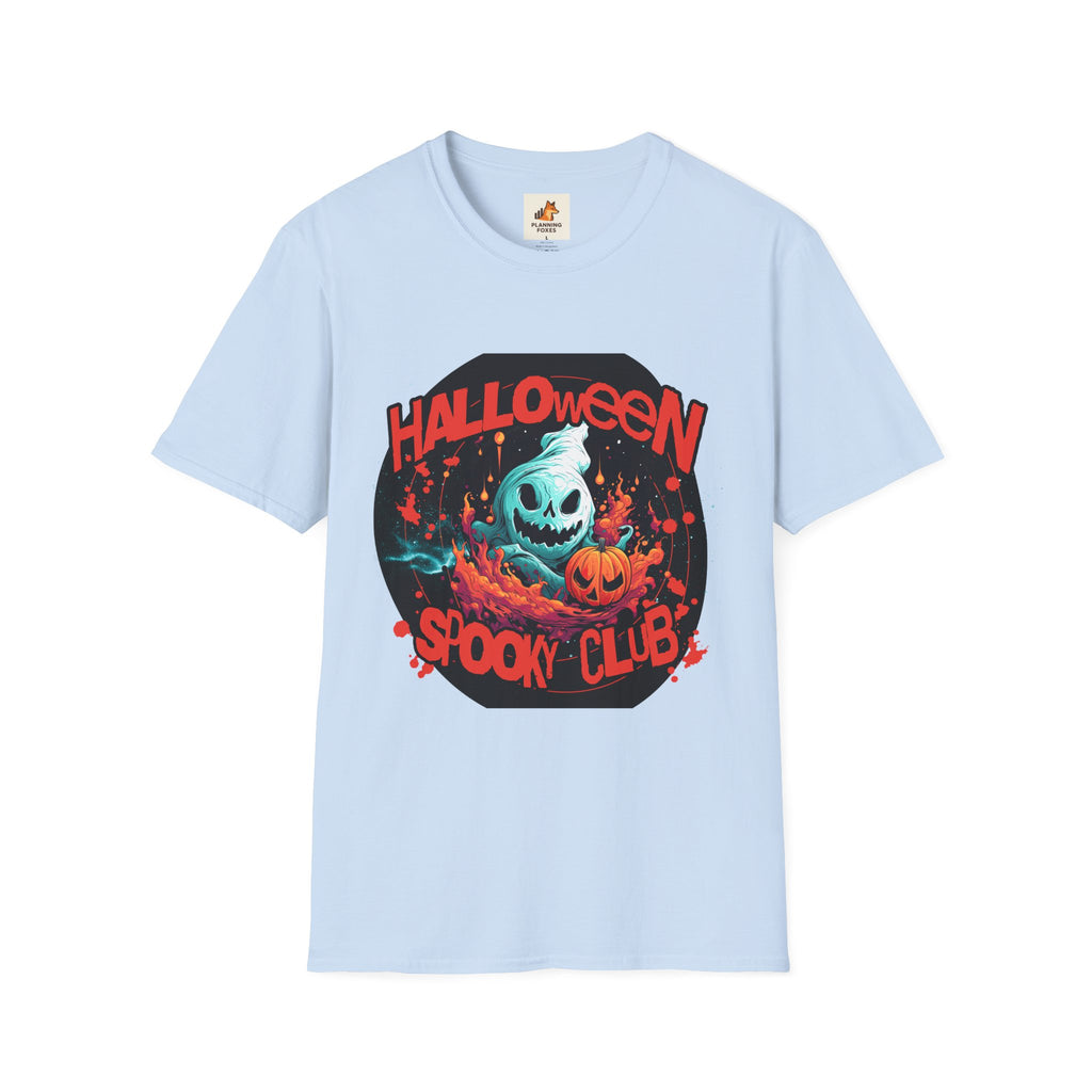 Halloween Spook Club T-Shirt — Haunted Pumpkin Ghost Graphic