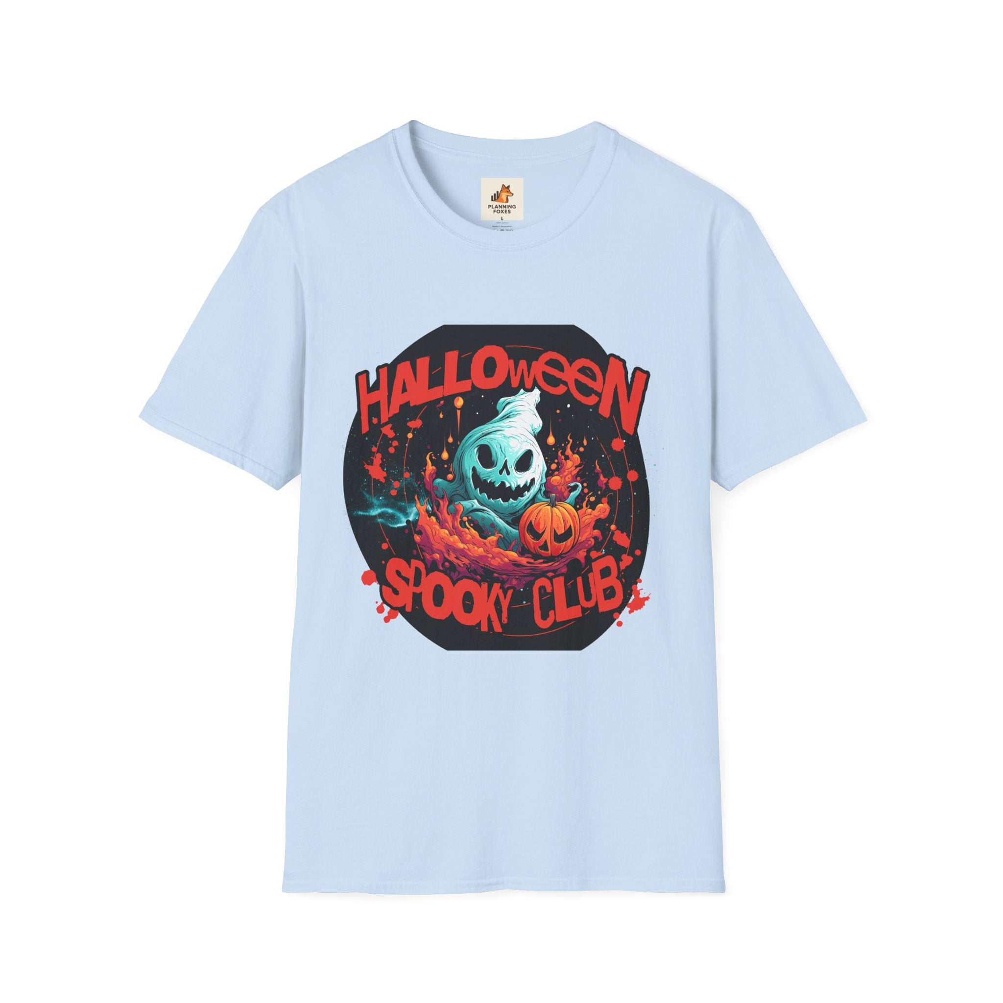 Halloween Spook Club T-Shirt — Haunted Pumpkin Ghost Graphic