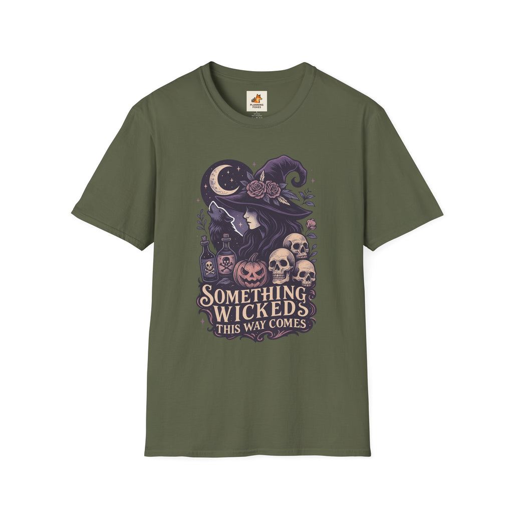 Witchy Moon T‑Shirt — "Something Wicked This Way Comes" Halloween Tee