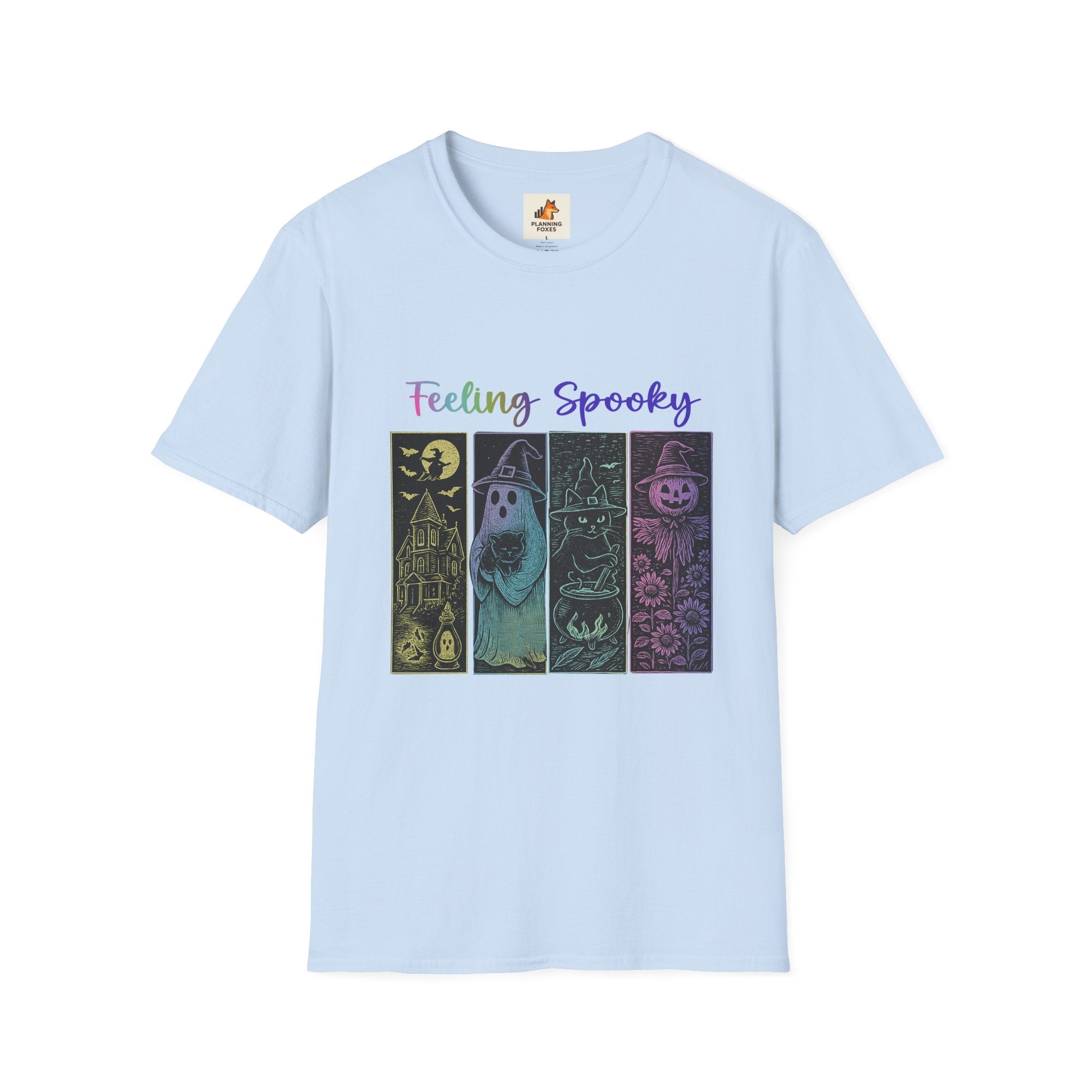 Feeling Spooky Halloween T-Shirt — Cute Ghost, Witch & Pumpkin Design