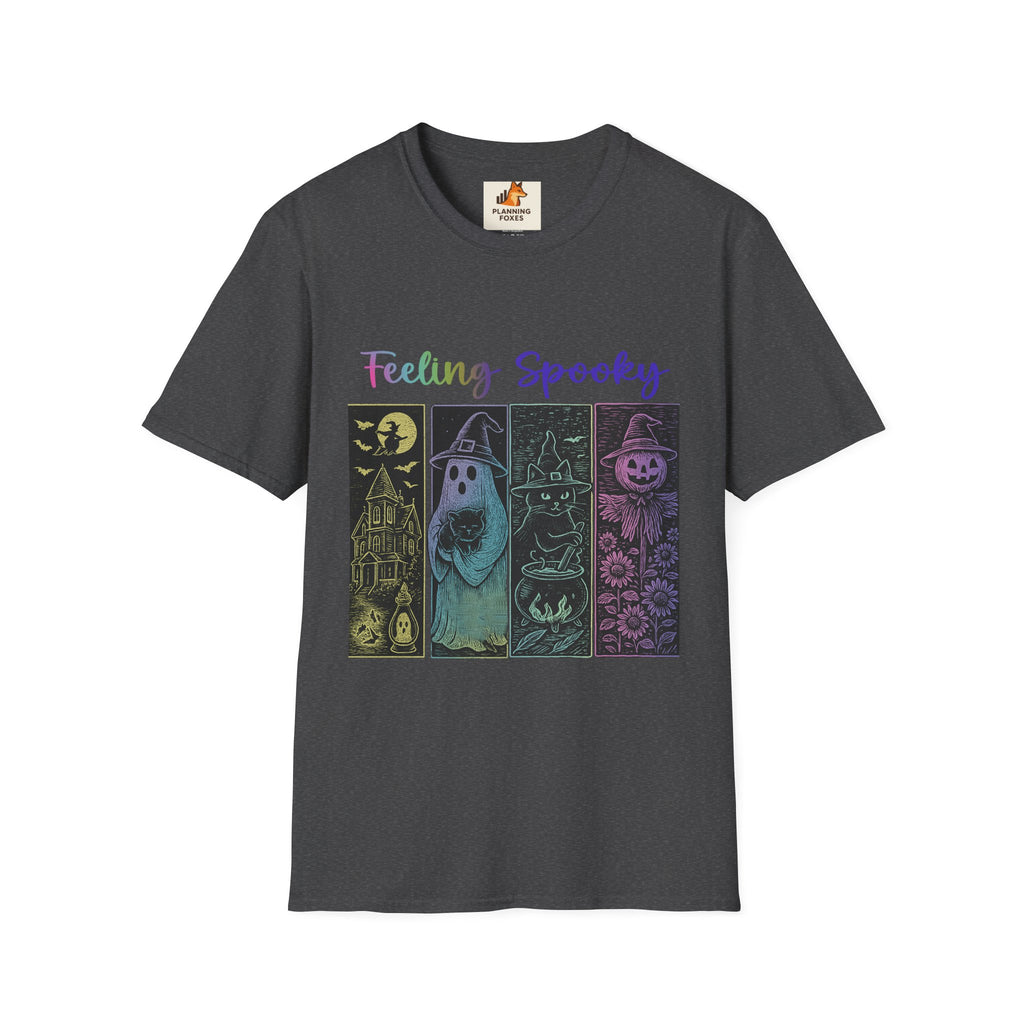 Feeling Spooky Halloween T-Shirt — Cute Ghost & Pumpkin Graphic
