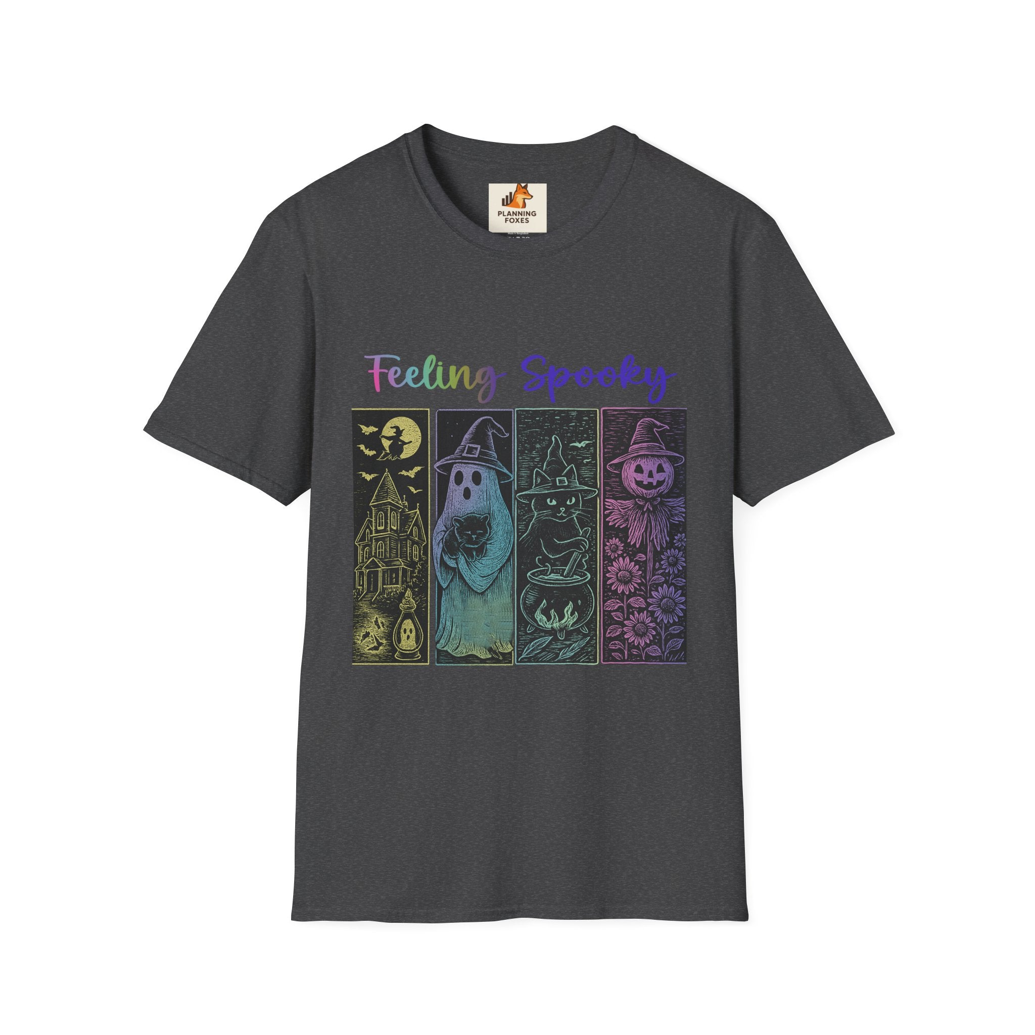 Feeling Spooky Halloween T-Shirt — Cute Ghost & Pumpkin Graphic