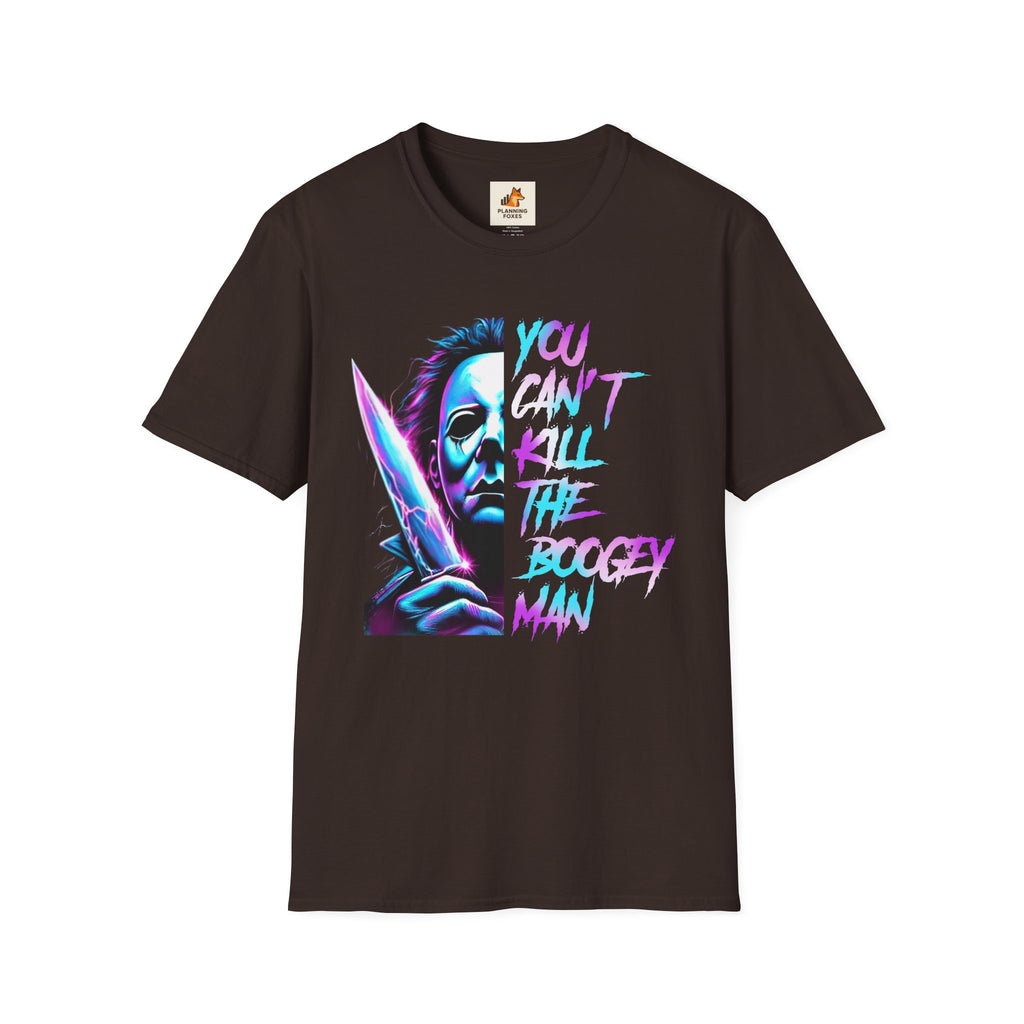 You Can't Kill the Boogeyman T‑Shirt — Retro Neon Michael Myers Horror Tee