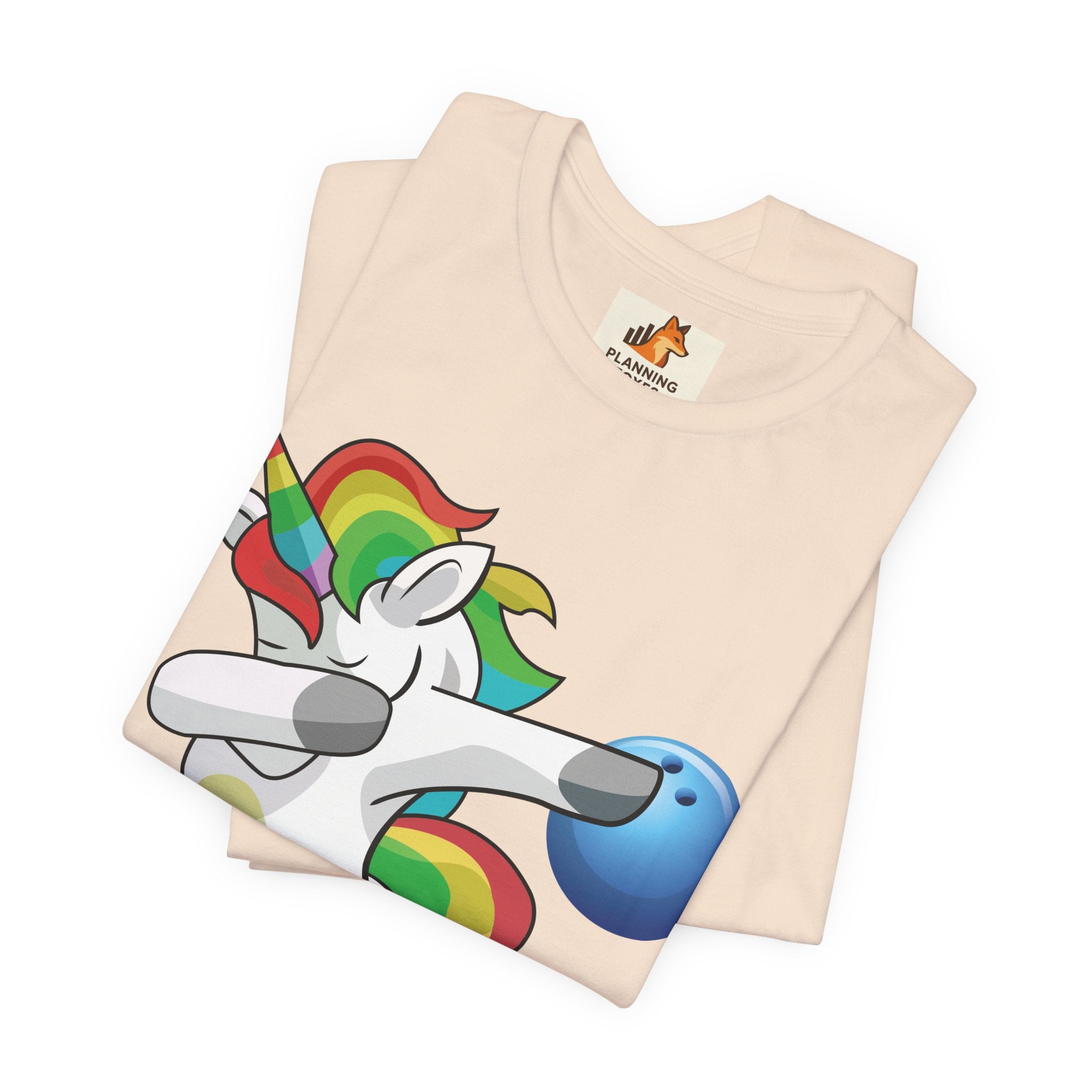 Dabbing Rainbow Unicorn Bowling T‑Shirt