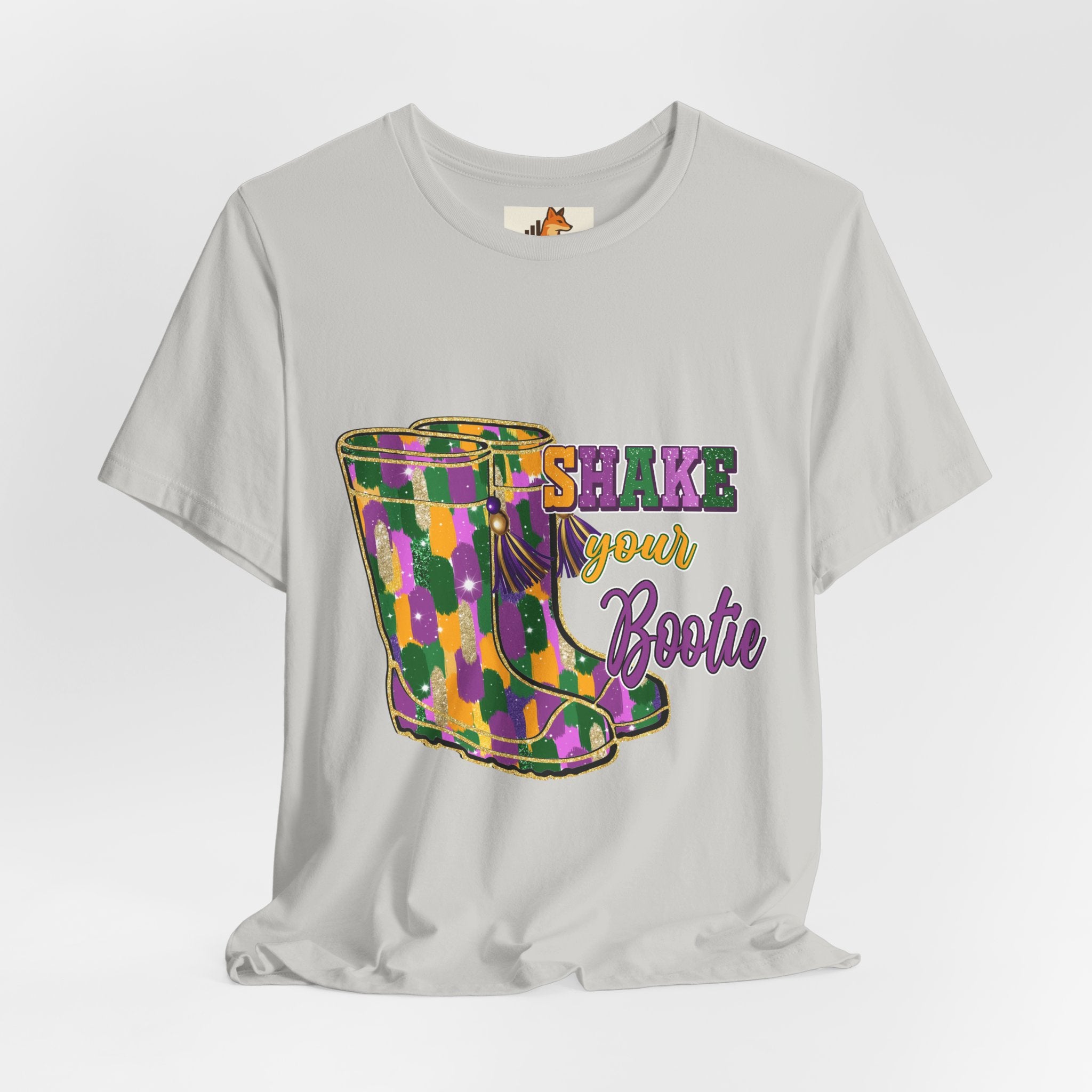 Mardi Gras 'Shake Your Bootie' T‑Shirt — Louisiana Fleur‑de‑Lis Tee