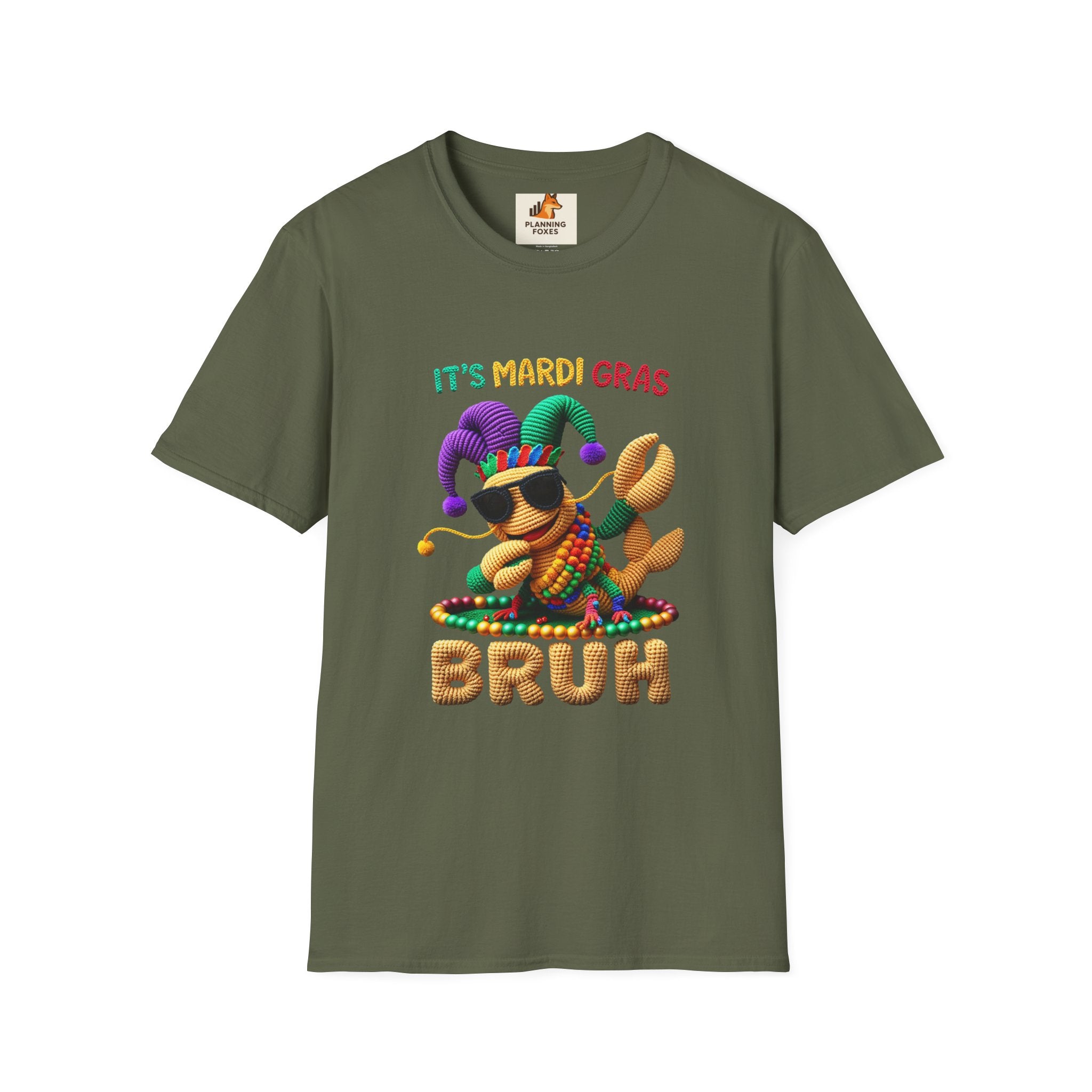 Mardi Gras Crab T-Shirt – "It's Mardi Gras Bruh" Party Tee