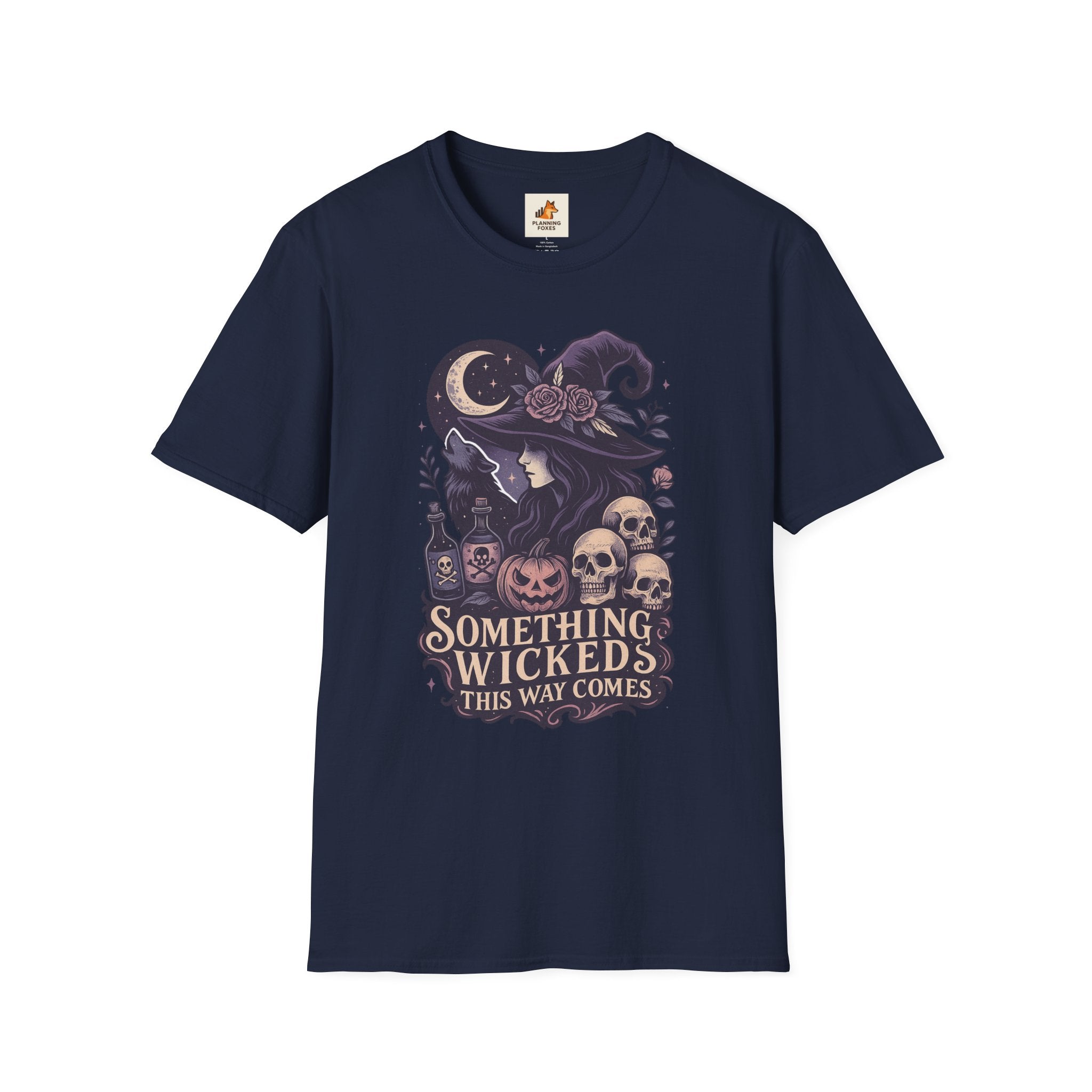 Witchy Moon T‑Shirt — "Something Wicked This Way Comes" Halloween Tee