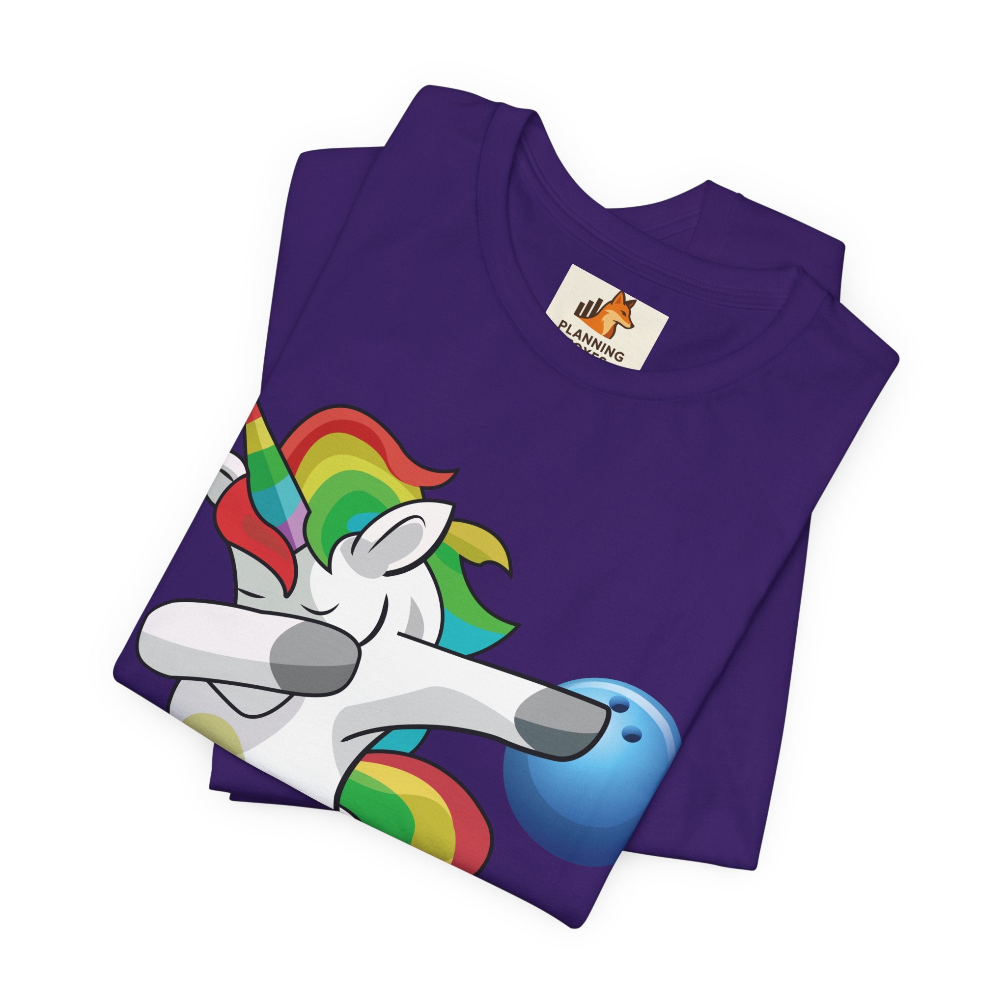 Dabbing Rainbow Unicorn Bowling T‑Shirt