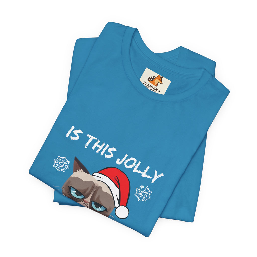 Grumpy Cat Santa Tee — Funny Holiday Graphic T-Shirt ('Is This Enough?')
