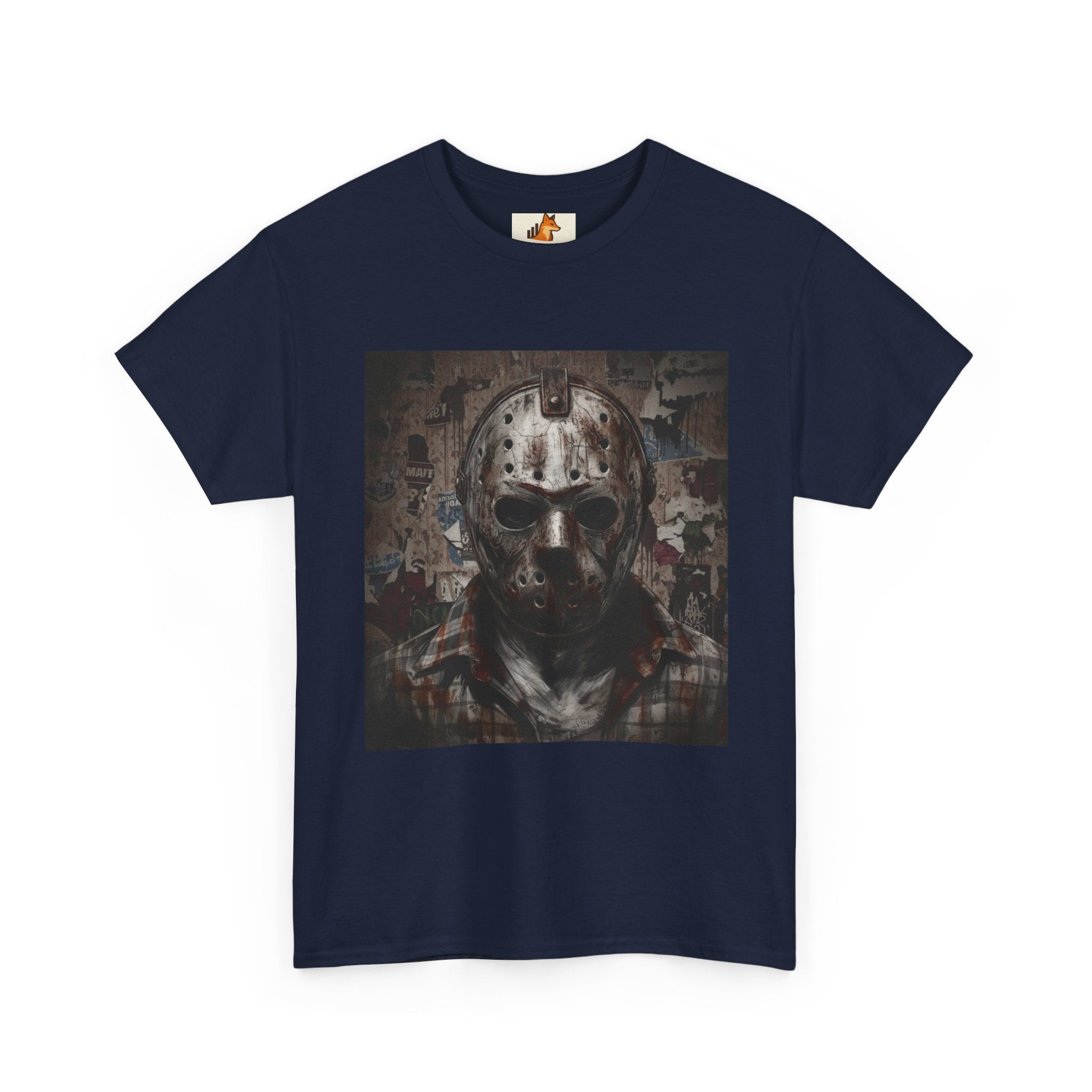 Hockey Mask Horror Tee — Retro Jason-Style Slasher Graphic Shirt