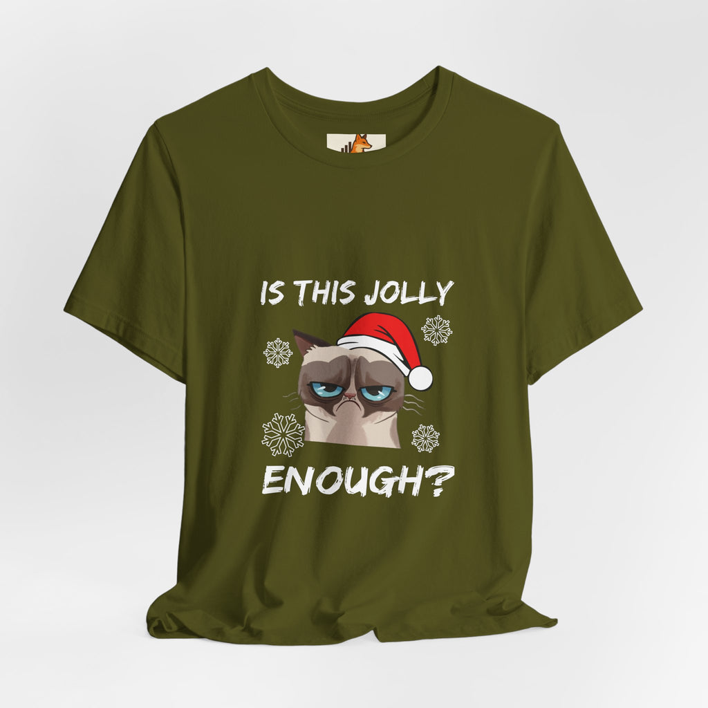 Grumpy Cat Santa Tee — Funny Holiday Graphic T-Shirt ('Is This Enough?')