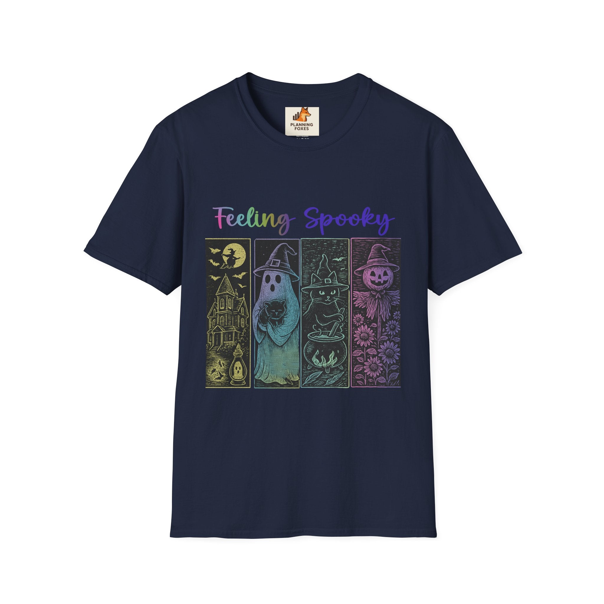 Feeling Spooky Halloween T-Shirt — Cute Ghost & Pumpkin Graphic