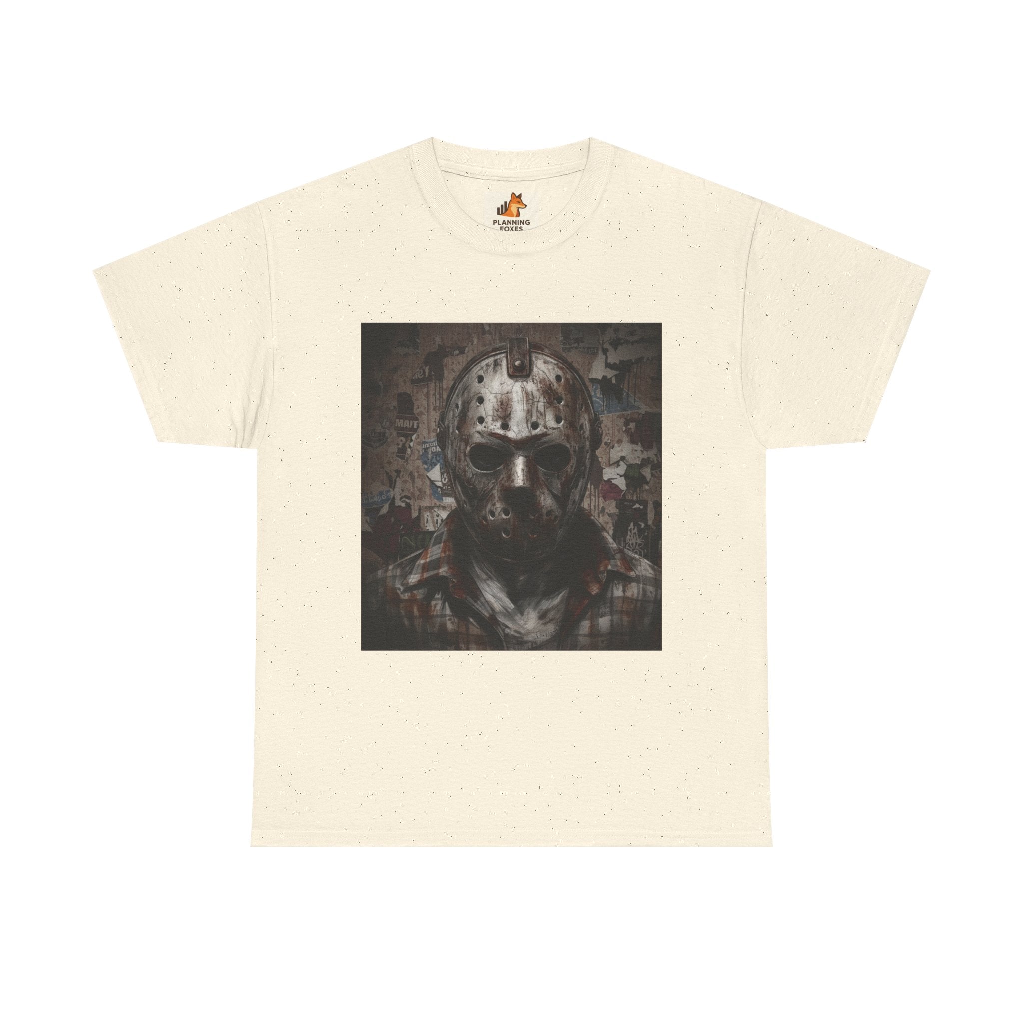 Hockey Mask Horror Tee — Retro Jason-Style Slasher Graphic Shirt