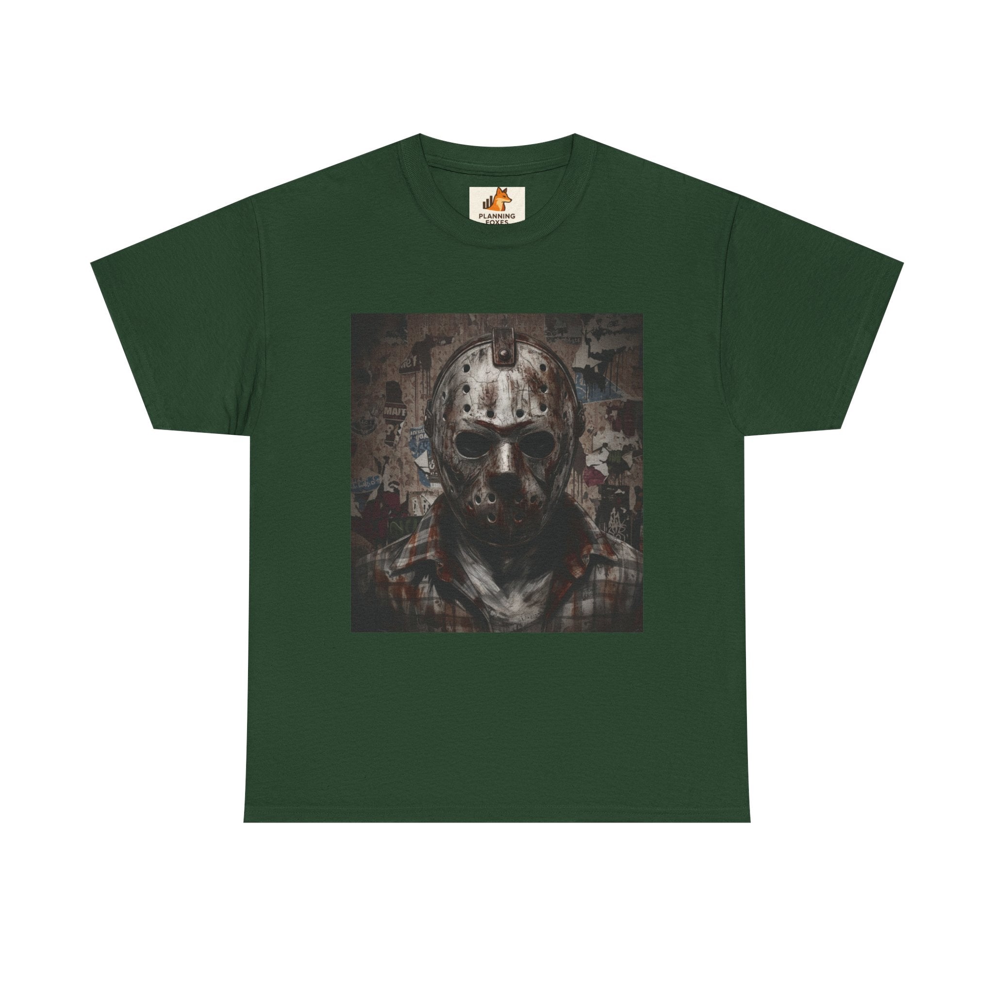 Hockey Mask Horror Tee — Retro Jason-Style Slasher Graphic Shirt
