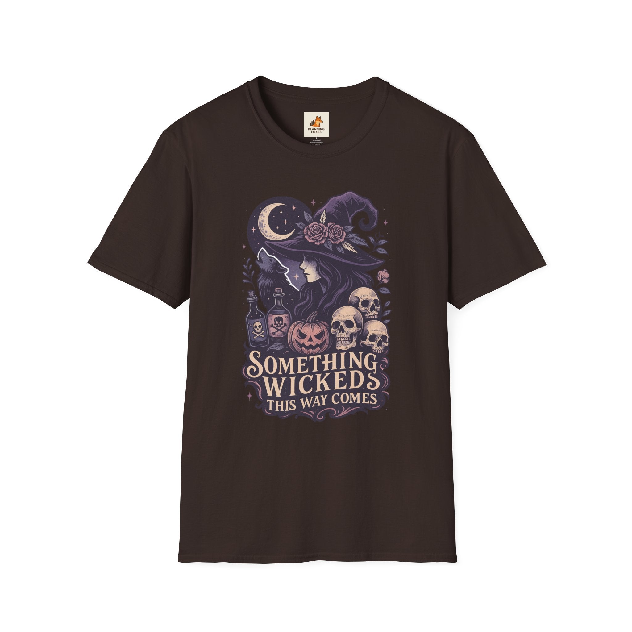 Witchy Moon T‑Shirt — "Something Wicked This Way Comes" Halloween Tee